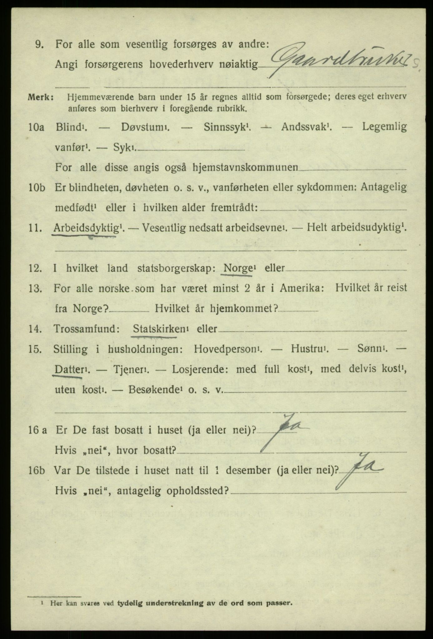 SAB, 1920 census for Alversund, 1920, p. 2943