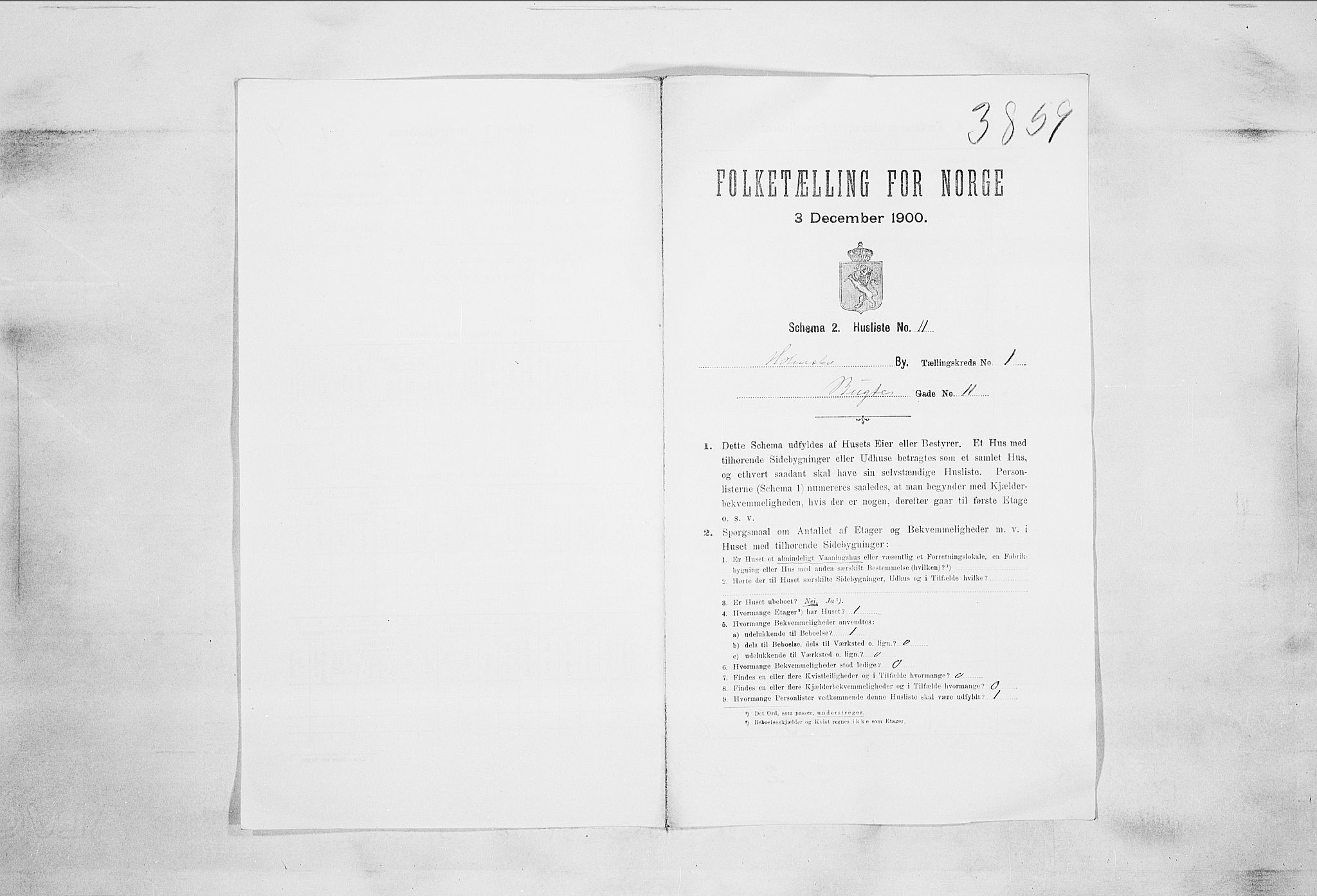 RA, 1900 census for Holmsbu, 1900, p. 12