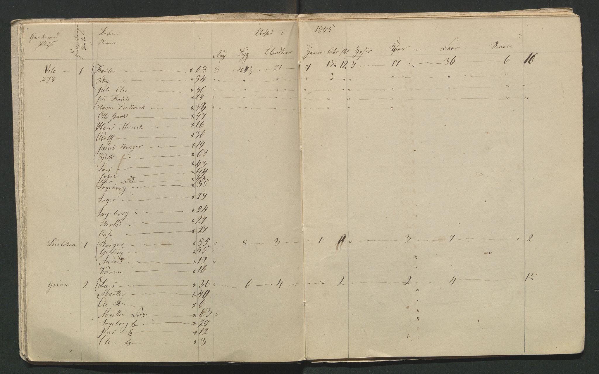 SAH, 1845 Census for Jevnaker parish, 1845, p. 55