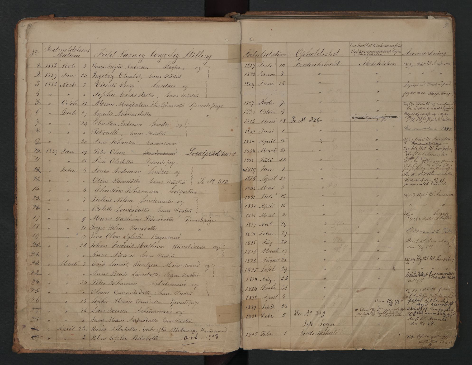 Halden metodistkirke - menighetsprotokoller, SAO/PAO-0266/F/L0001: Dissenter register no. 1, 1845-1874, p. 4-5