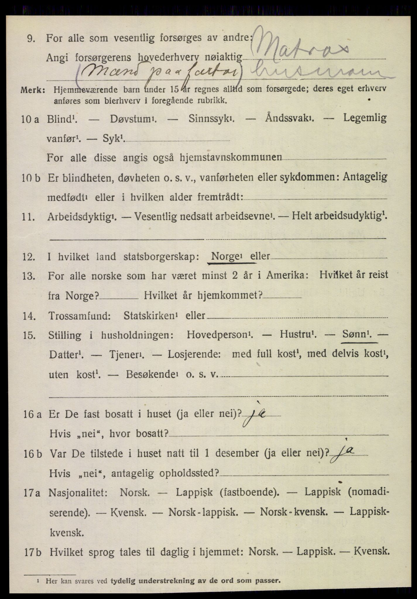 SAT, 1920 census for Kjerringøy, 1920, p. 1172