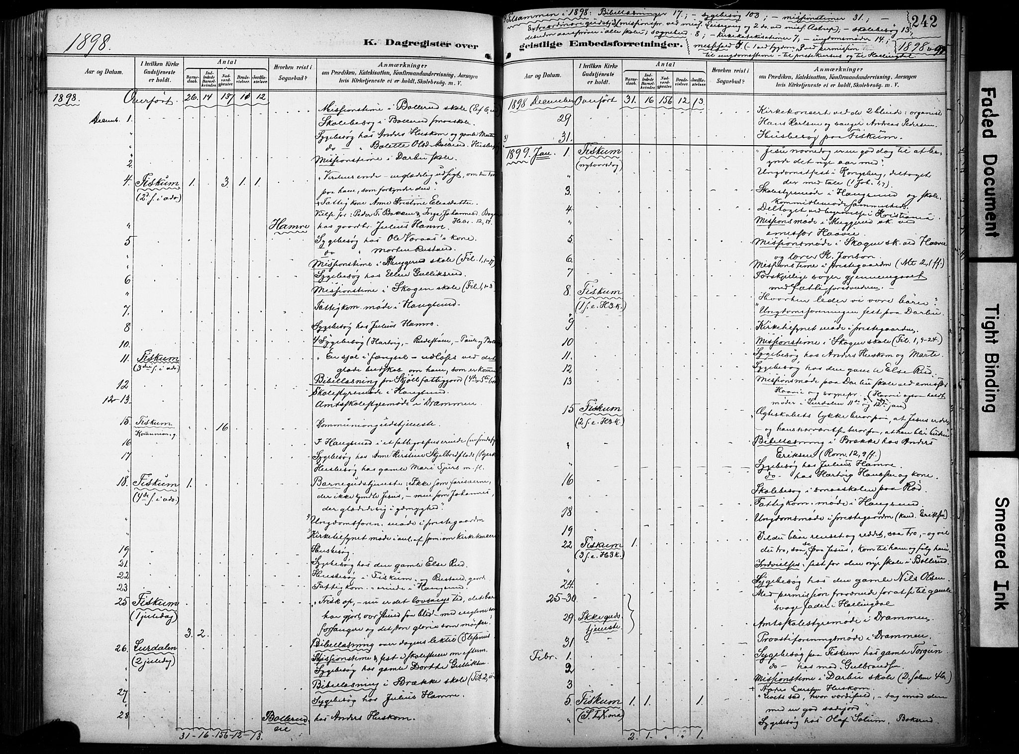 Fiskum kirkebøker, AV/SAKO-A-15/F/Fa/L0003: Parish register (official) no. 3, 1890-1905, p. 242