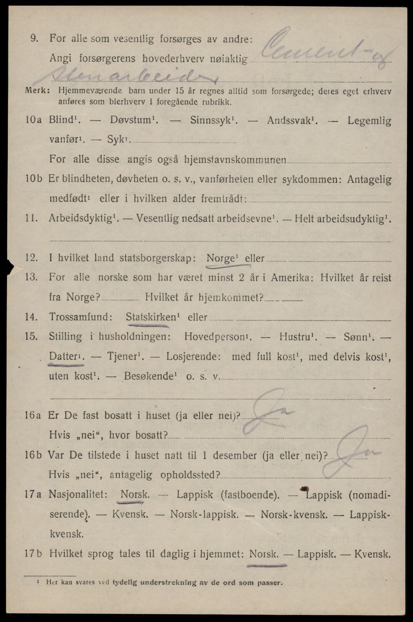 SAT, 1920 census for Buksnes, 1920, p. 6475