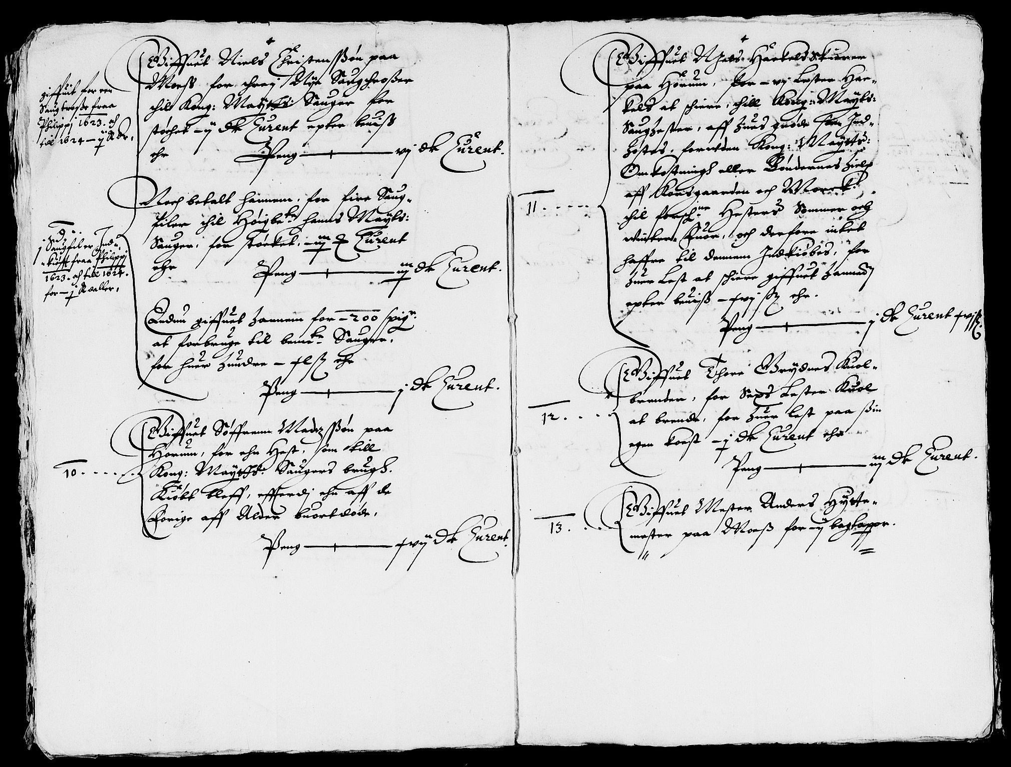Rentekammeret inntil 1814, Reviderte regnskaper, Lensregnskaper, AV/RA-EA-5023/R/Rb/Rbi/L0001: Mørk sager på Hurum og toll av Follo og Bragernes, 1624-1630