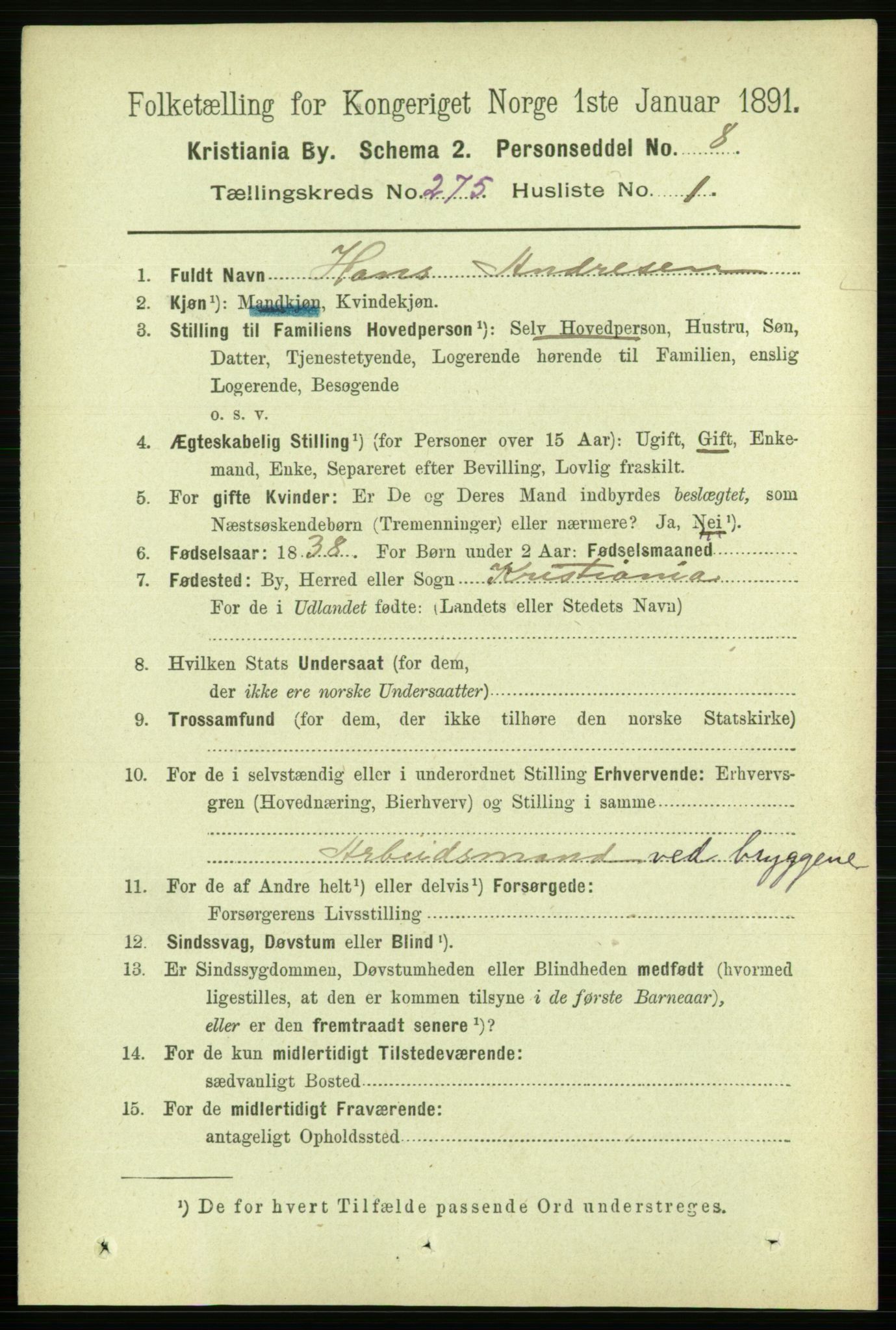 RA, 1891 census for 0301 Kristiania, 1891, p. 166945