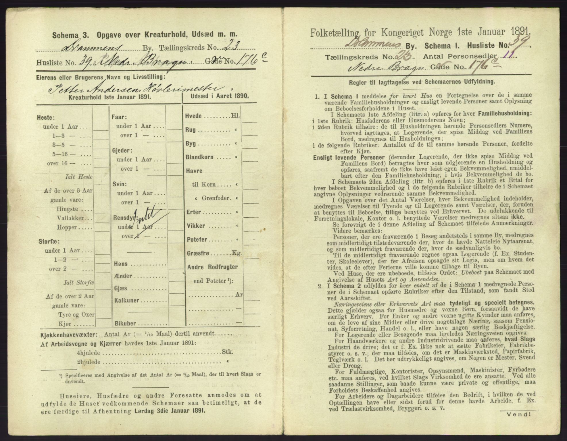 RA, 1891 census for 0602 Drammen, 1891, p. 1985