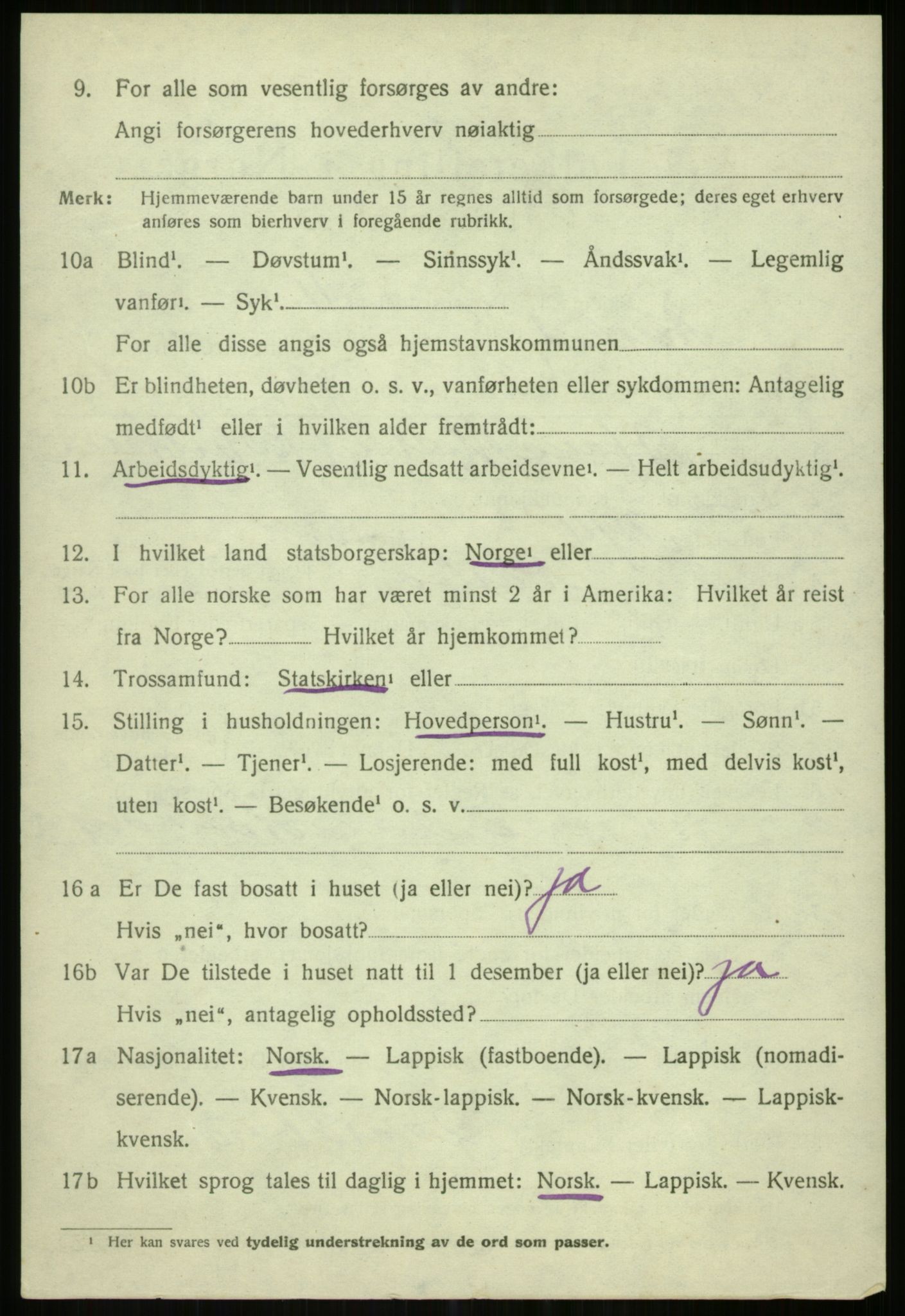 SATØ, 1920 census for Karlsøy, 1920, p. 4905