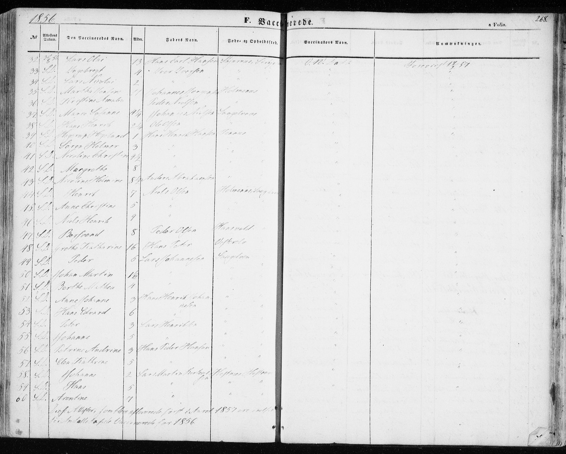 Balsfjord sokneprestembete, SATØ/S-1303/G/Ga/L0003kirke: Parish register (official) no. 3, 1856-1870, p. 268