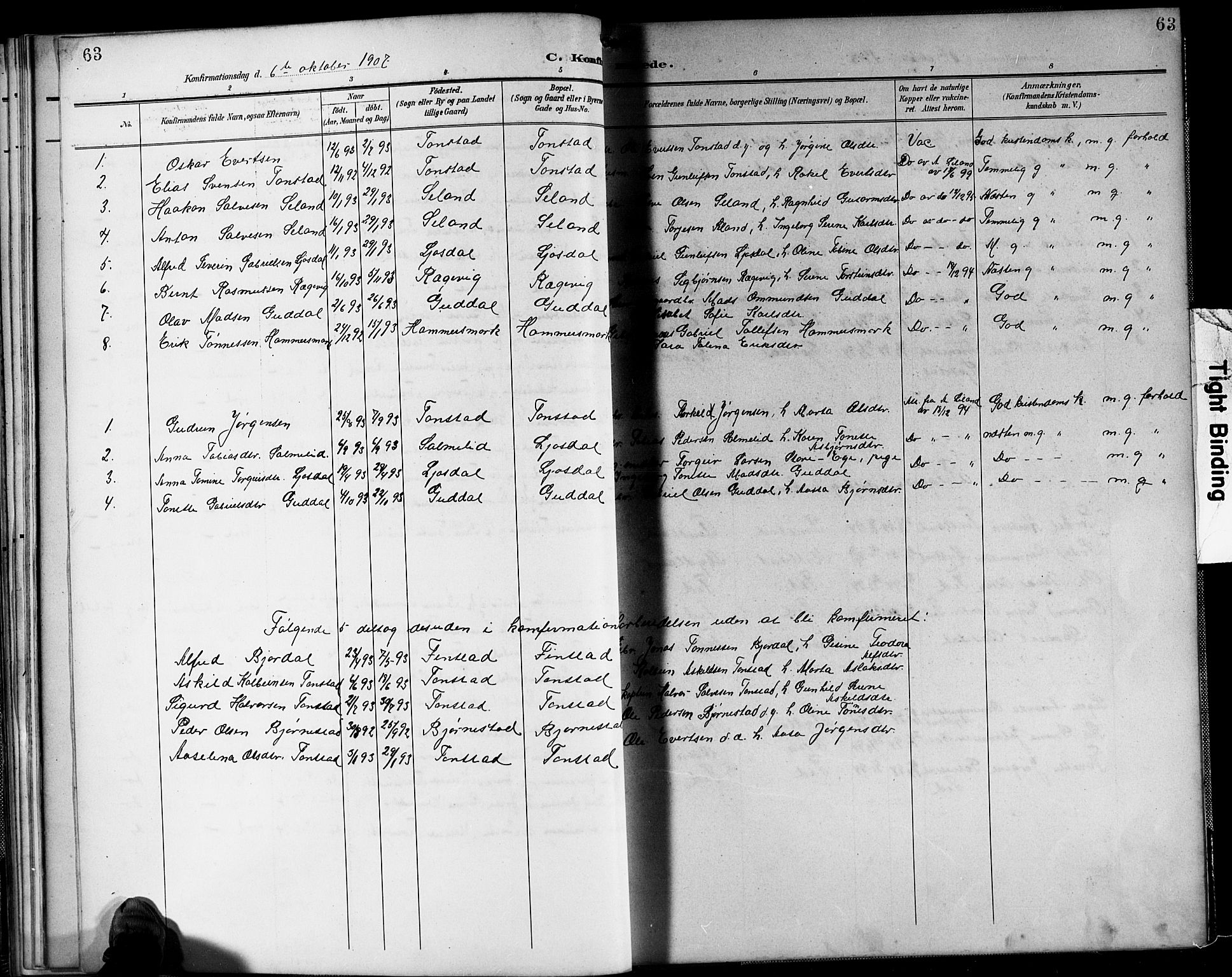 Sirdal sokneprestkontor, SAK/1111-0036/F/Fb/Fbb/L0004: Parish register (copy) no. B 4, 1895-1916, p. 63