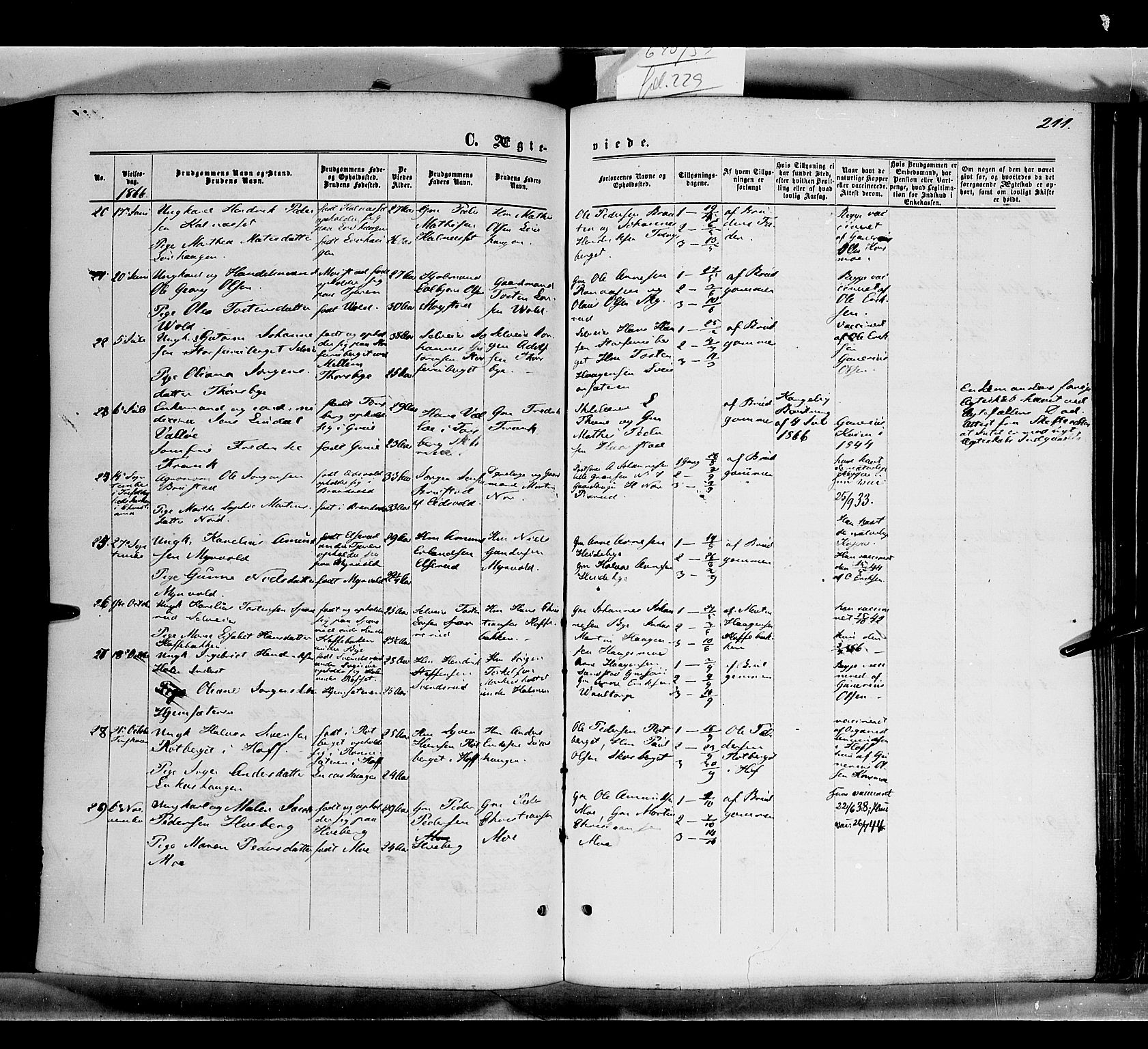 Grue prestekontor, AV/SAH-PREST-036/H/Ha/Haa/L0010: Parish register (official) no. 10, 1864-1873, p. 211