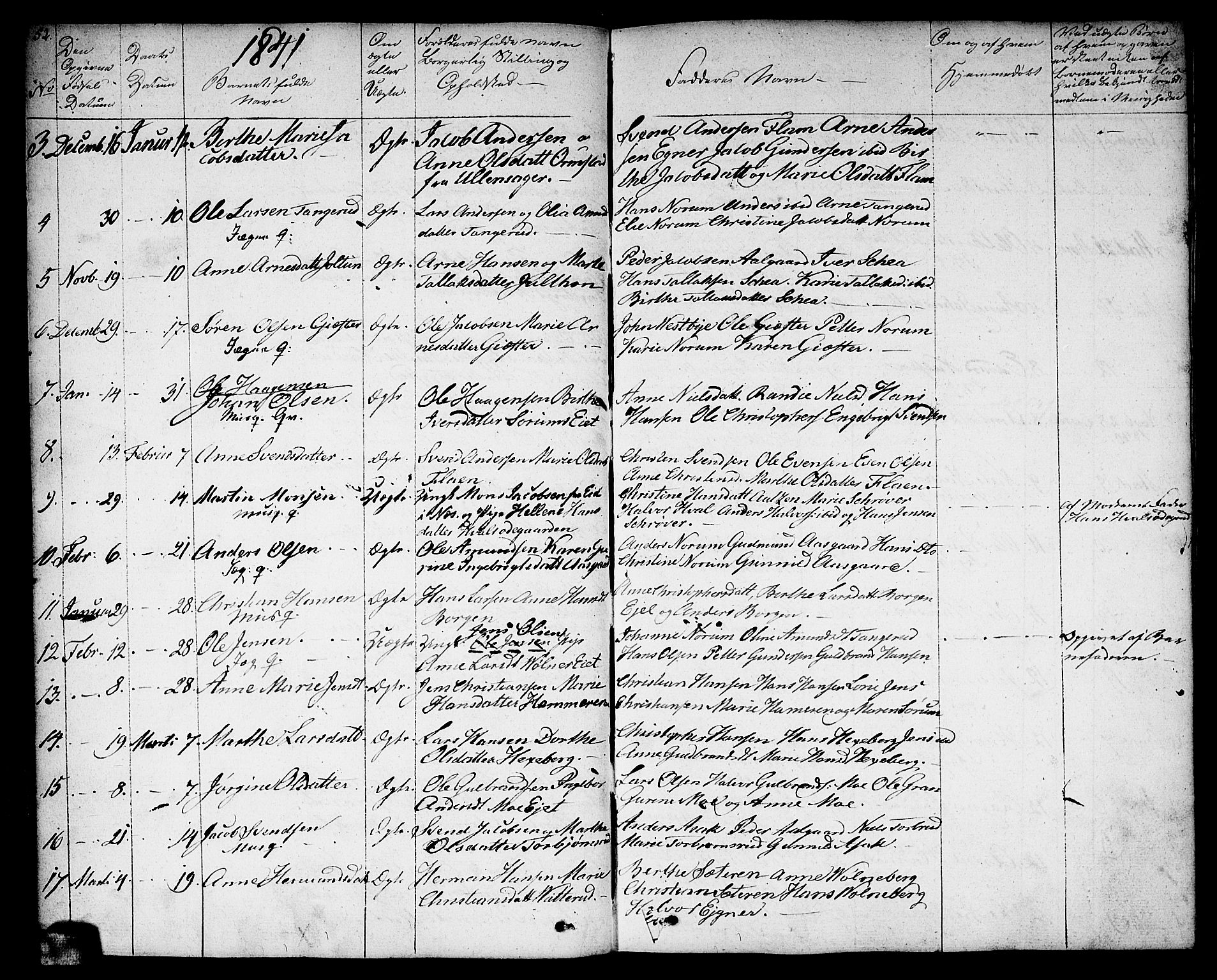 Sørum prestekontor Kirkebøker, AV/SAO-A-10303/F/Fa/L0004: Parish register (official) no. I 4, 1829-1845, p. 52