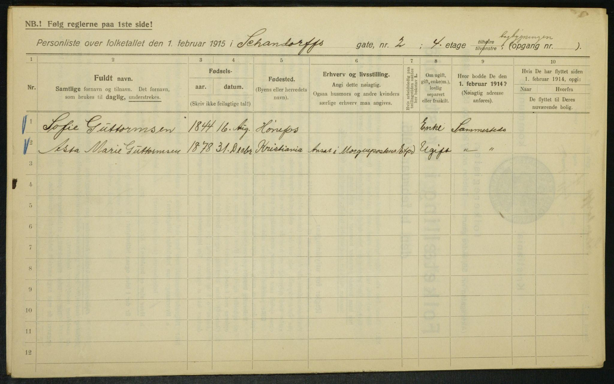 OBA, Municipal Census 1915 for Kristiania, 1915, p. 89072