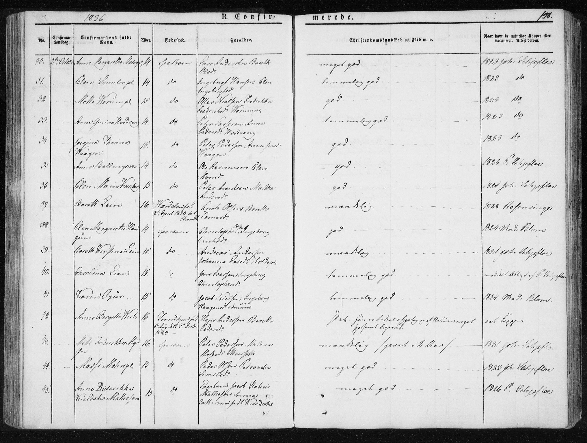 Ministerialprotokoller, klokkerbøker og fødselsregistre - Nord-Trøndelag, AV/SAT-A-1458/735/L0339: Parish register (official) no. 735A06 /1, 1836-1848, p. 138