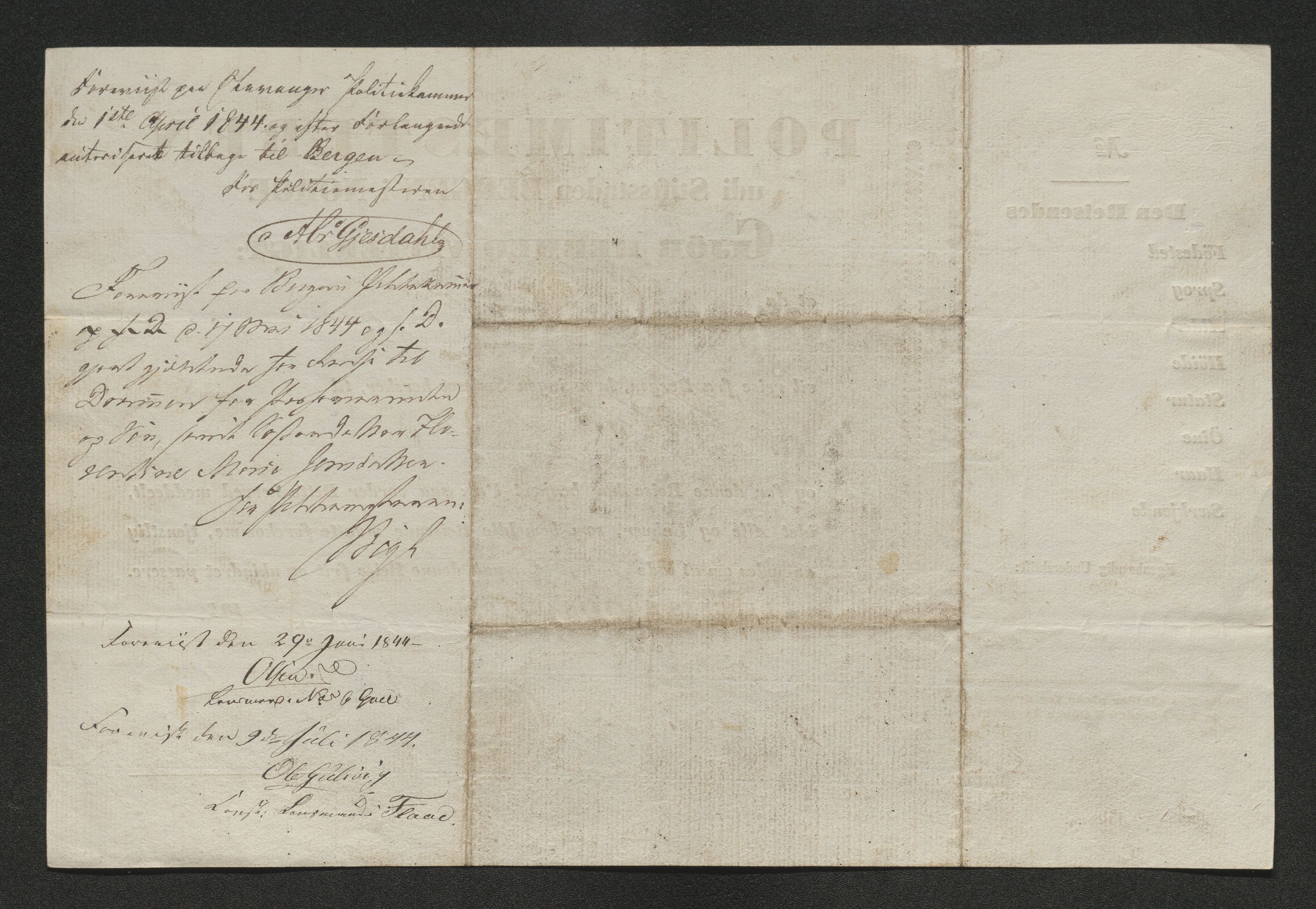 Drammen politikammer, SAKO/A-623/I/Ia/Iab/L0007: Innleverte pass, 1843-1844, p. 586