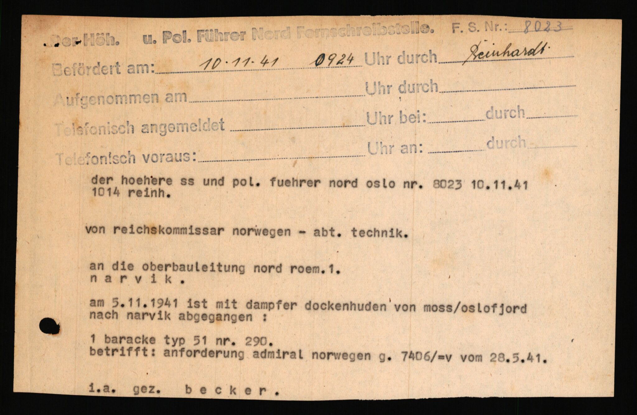 Tyske arkiver, Organisation Todt (OT), Einsatzgruppe Wiking, AV/RA-RAFA-2188/2/B/Bb/L0006: Korrespondanse med Kriegsmarine, 1940-1941, p. 5