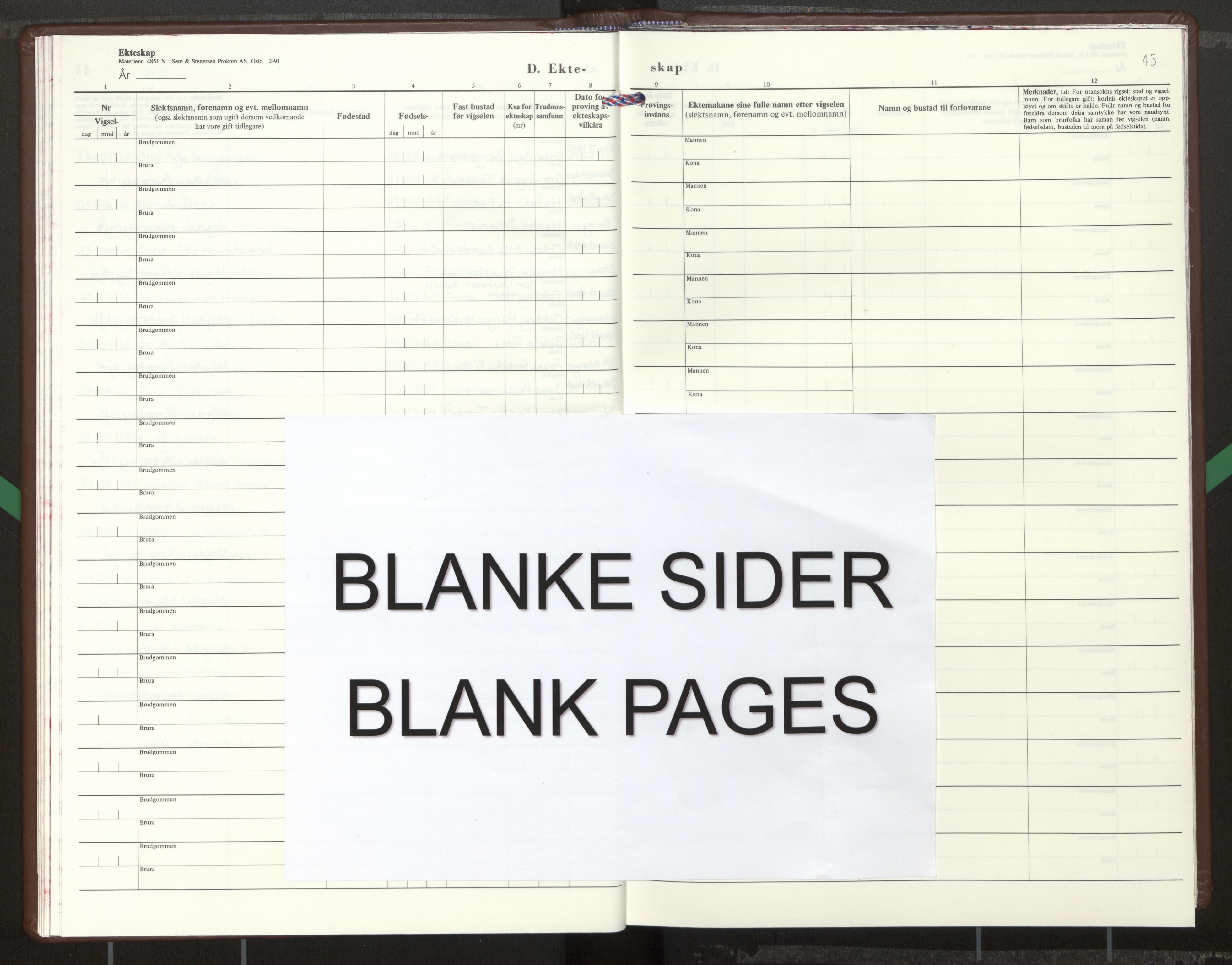 Kinn sokneprestembete, AV/SAB-A-80801/H/Haa/Haab/L0014: Parish register (official) no. B 14, 1993-2012, p. 45