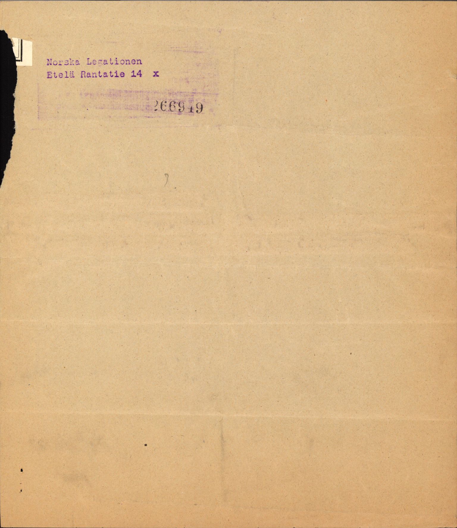 Forsvaret, Forsvarets krigshistoriske avdeling, RA/RAFA-2017/Y/Ya/L0006: II-C-11-11,2 - Utenriksdepartementet.  Legasjonen i Helsingfors., 1940-1946, p. 235