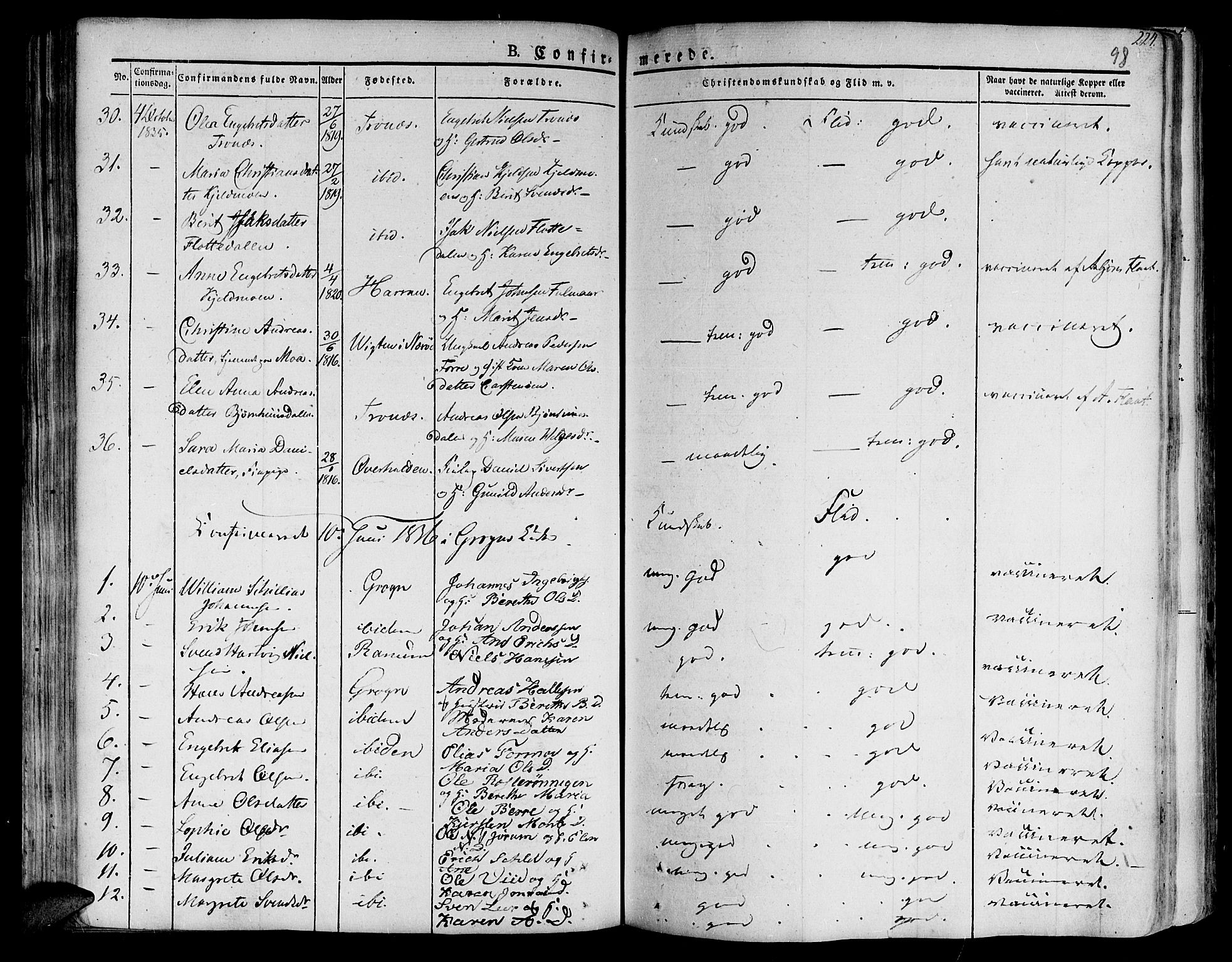 Ministerialprotokoller, klokkerbøker og fødselsregistre - Nord-Trøndelag, SAT/A-1458/758/L0510: Parish register (official) no. 758A01 /1, 1821-1841, p. 98