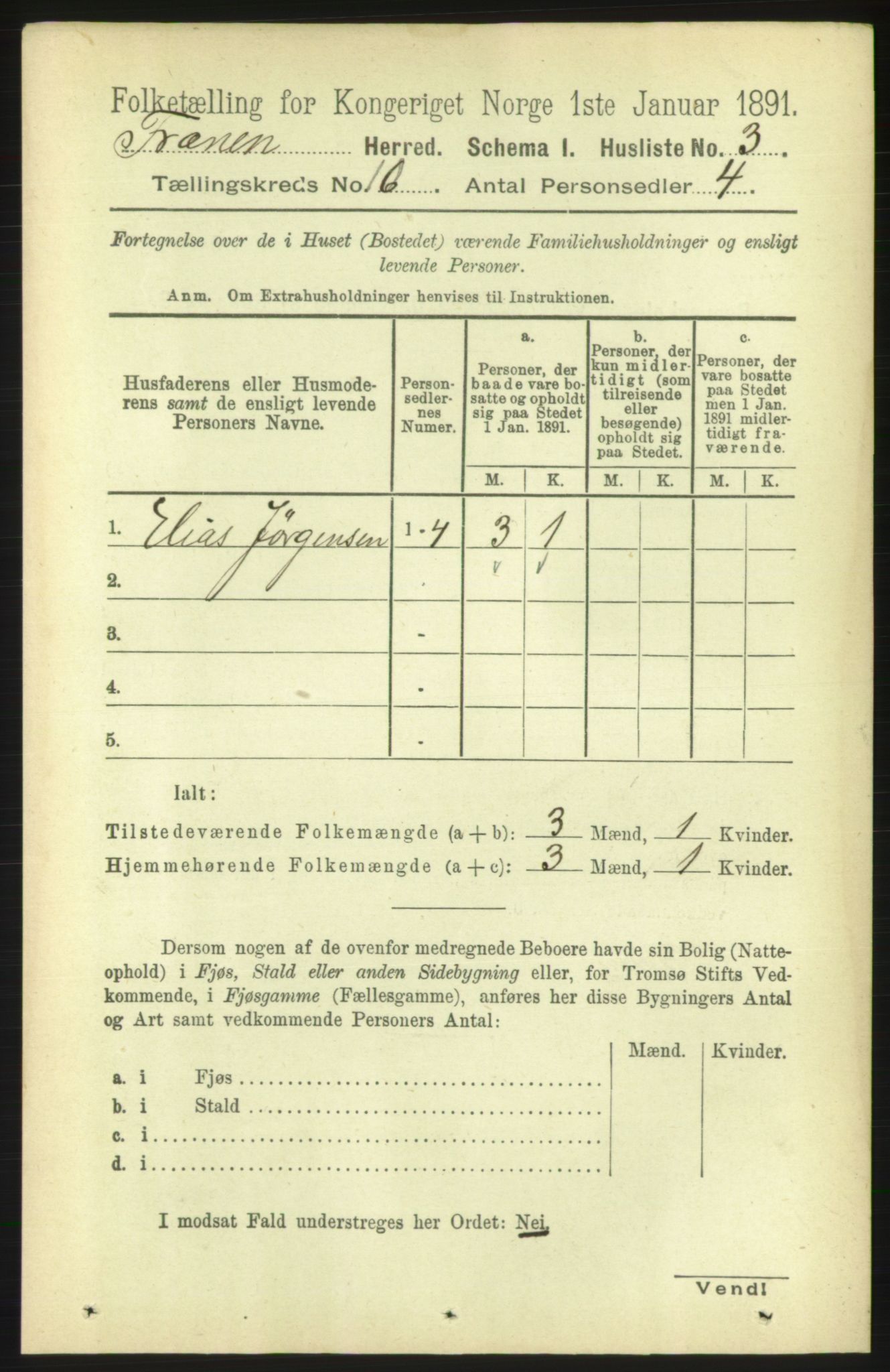 RA, 1891 census for 1548 Fræna, 1891, p. 3048