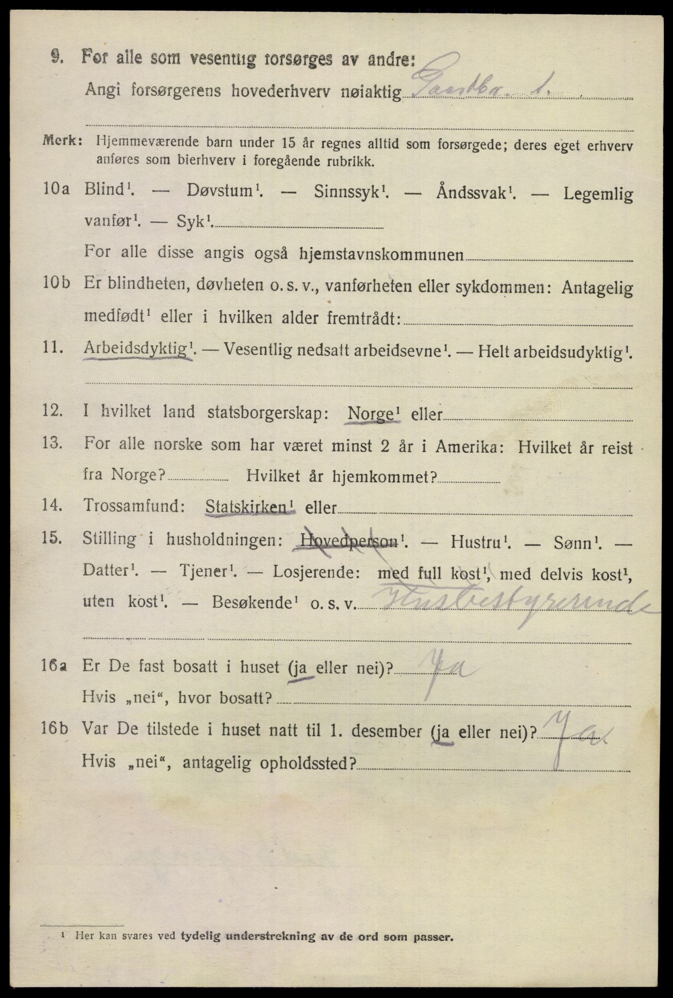 SAKO, 1920 census for Lunde, 1920, p. 4202