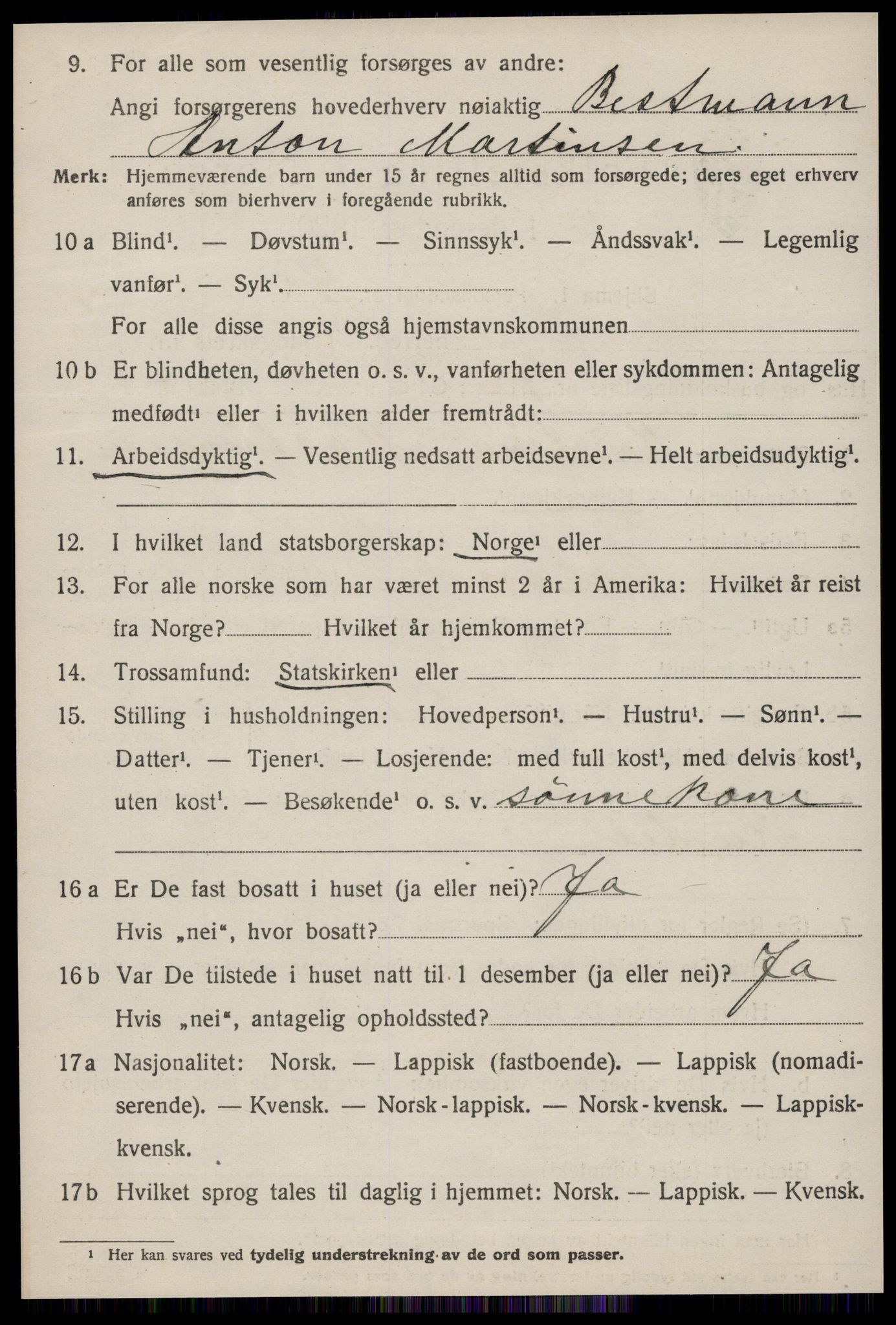SAT, 1920 census for Ørland, 1920, p. 1924
