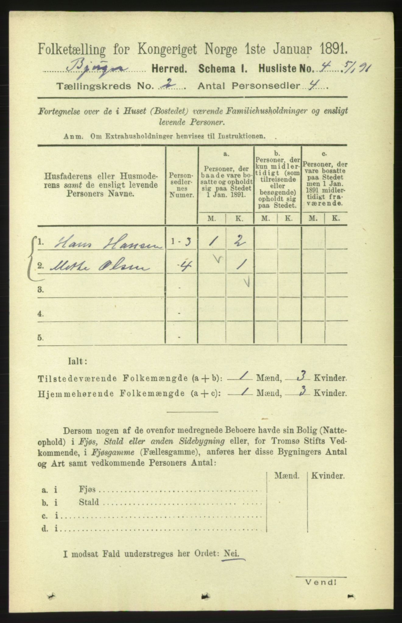 RA, 1891 census for 1627 Bjugn, 1891, p. 182