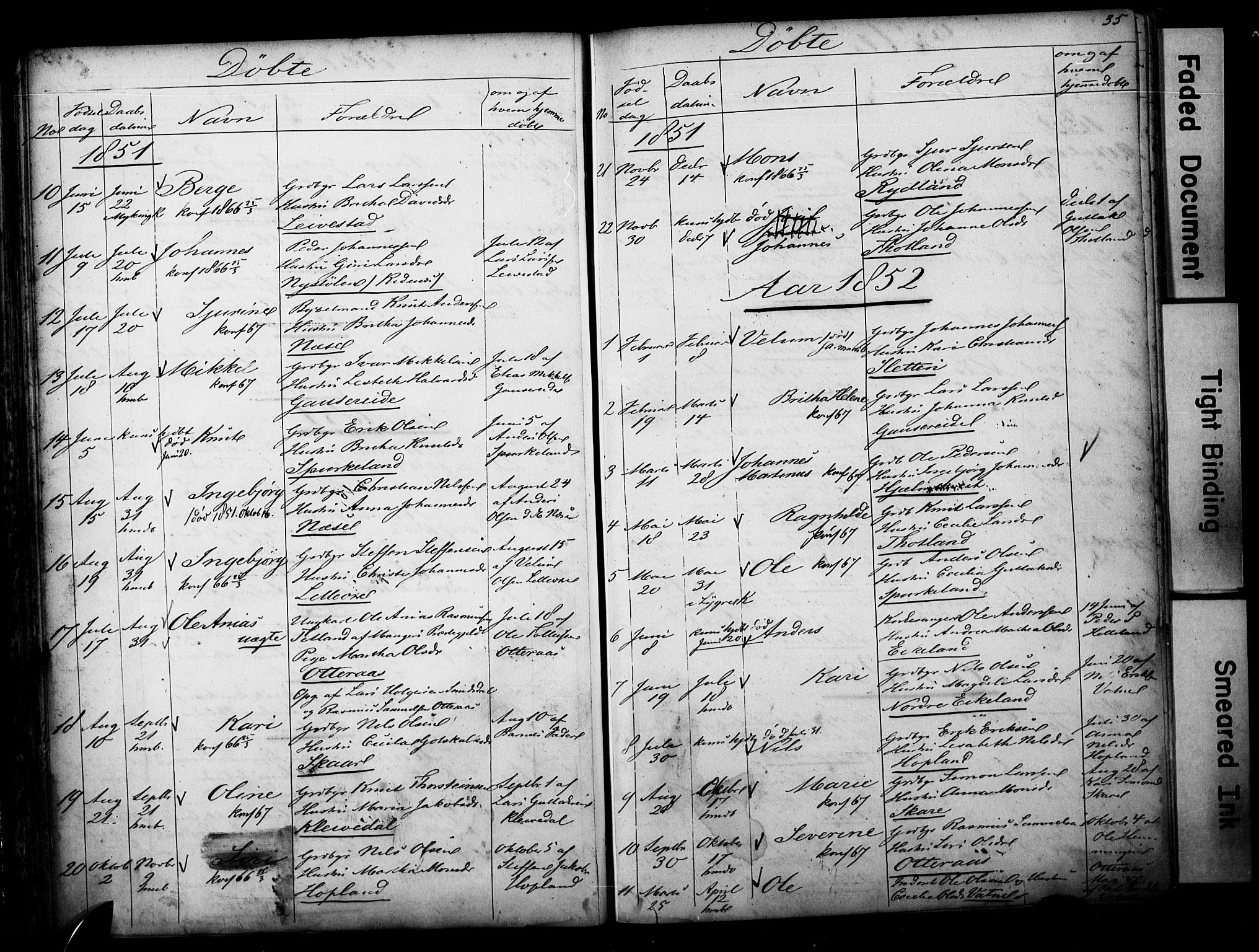 Alversund Sokneprestembete, SAB/A-73901/H/Ha/Hab: Parish register (copy) no. D 1, 1800-1870, p. 35