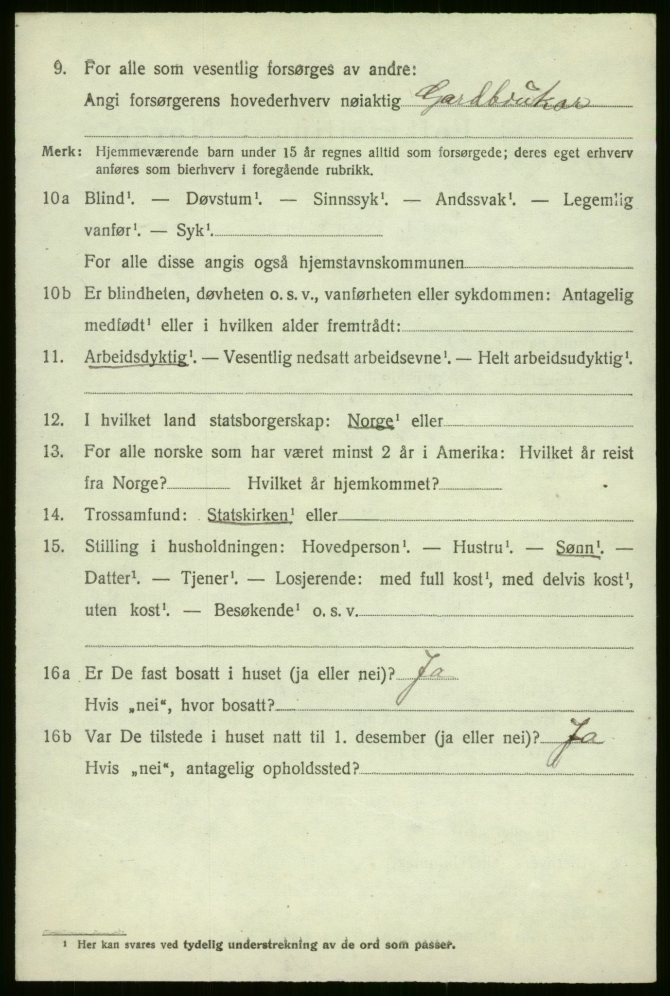 SAB, 1920 census for Evanger, 1920, p. 1664