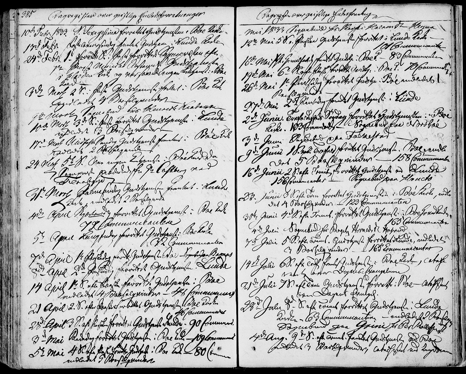 Bø kirkebøker, SAKO/A-257/F/Fa/L0007: Parish register (official) no. 7, 1831-1848, p. 385