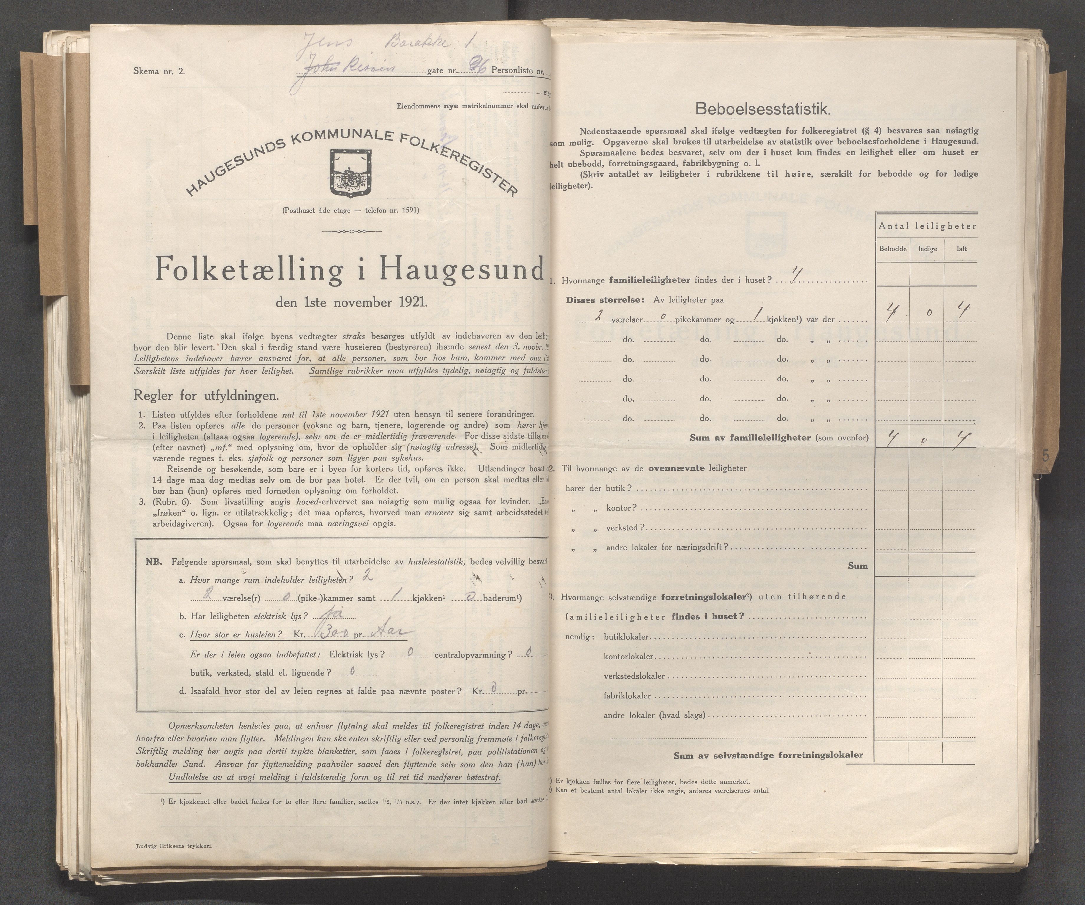 IKAR, Local census 1.11.1921 for Haugesund, 1921, p. 6710