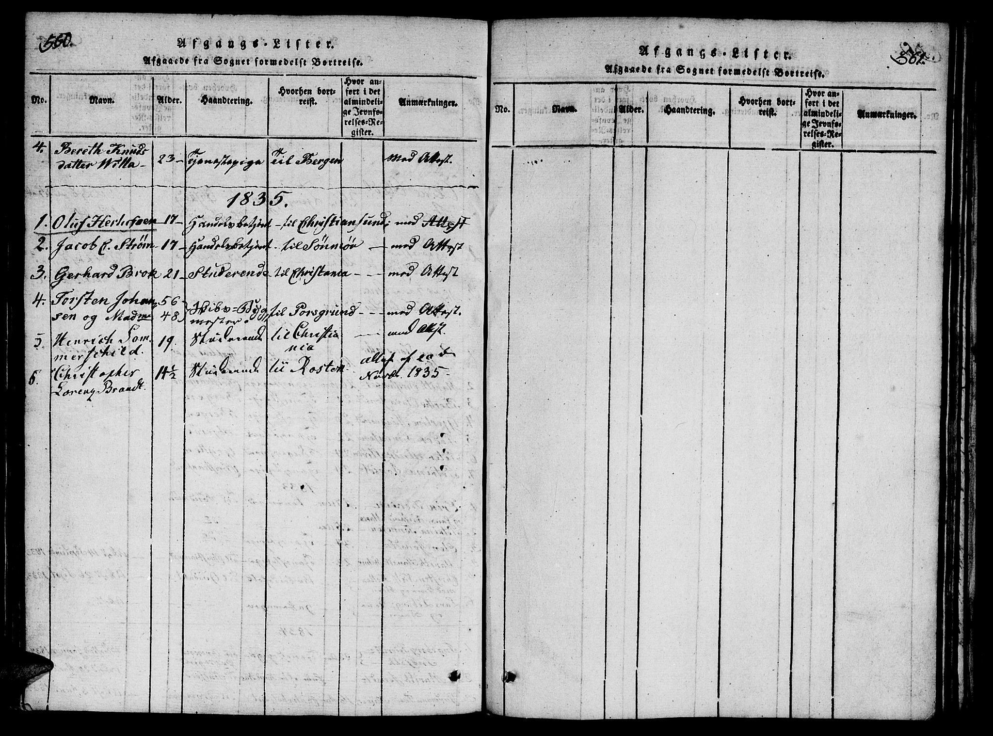 Ministerialprotokoller, klokkerbøker og fødselsregistre - Møre og Romsdal, SAT/A-1454/558/L0688: Parish register (official) no. 558A02, 1818-1843, p. 560-561
