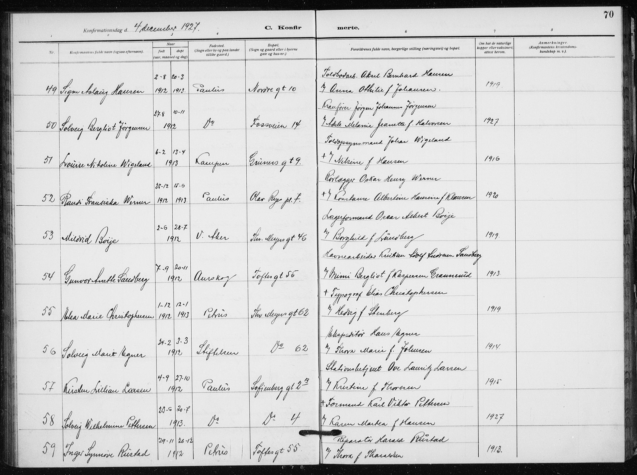 Hauge prestekontor Kirkebøker, AV/SAO-A-10849/F/Fa/L0002: Parish register (official) no. 2, 1917-1938, p. 70