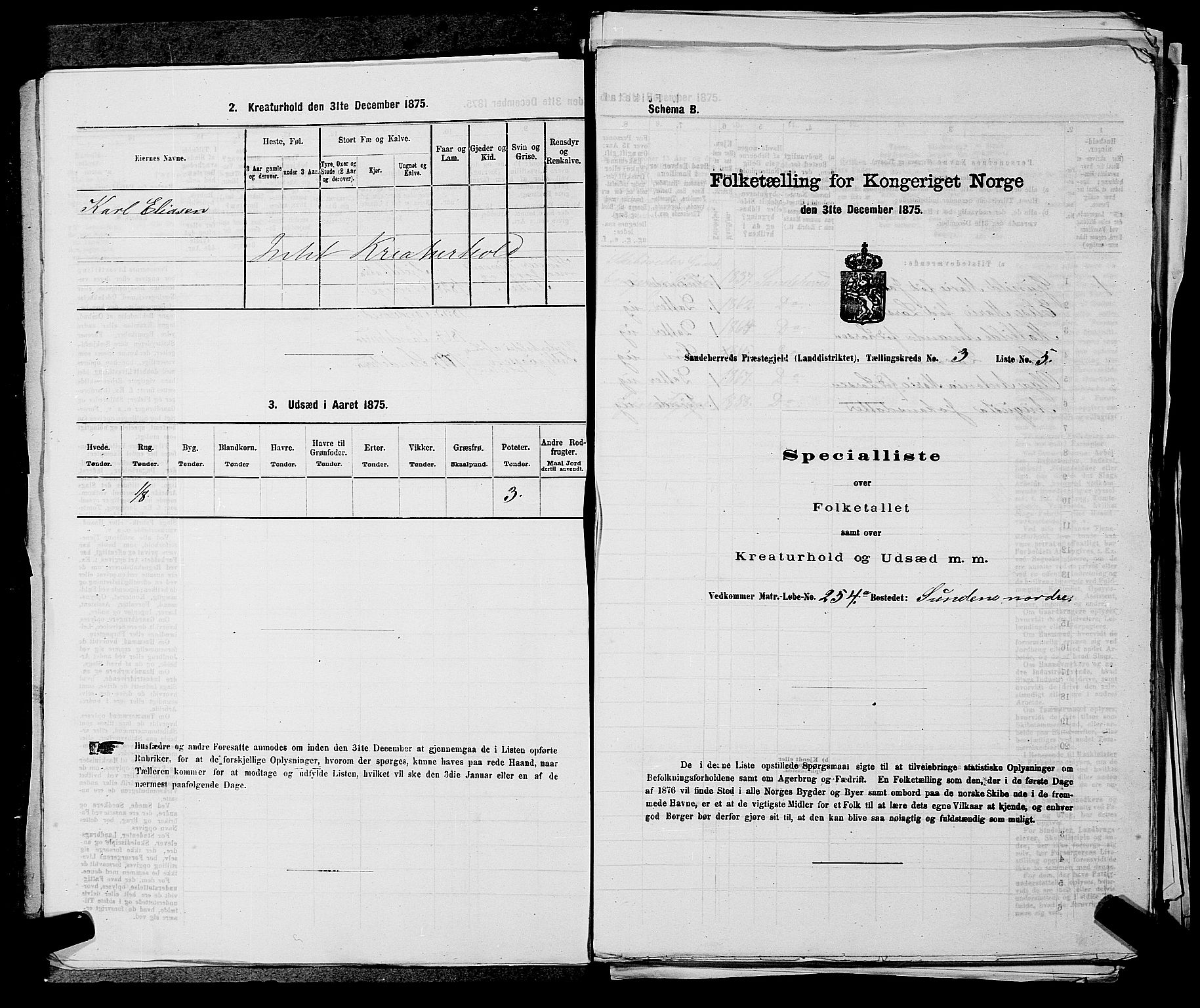 SAKO, 1875 census for 0724L Sandeherred/Sandeherred, 1875, p. 700