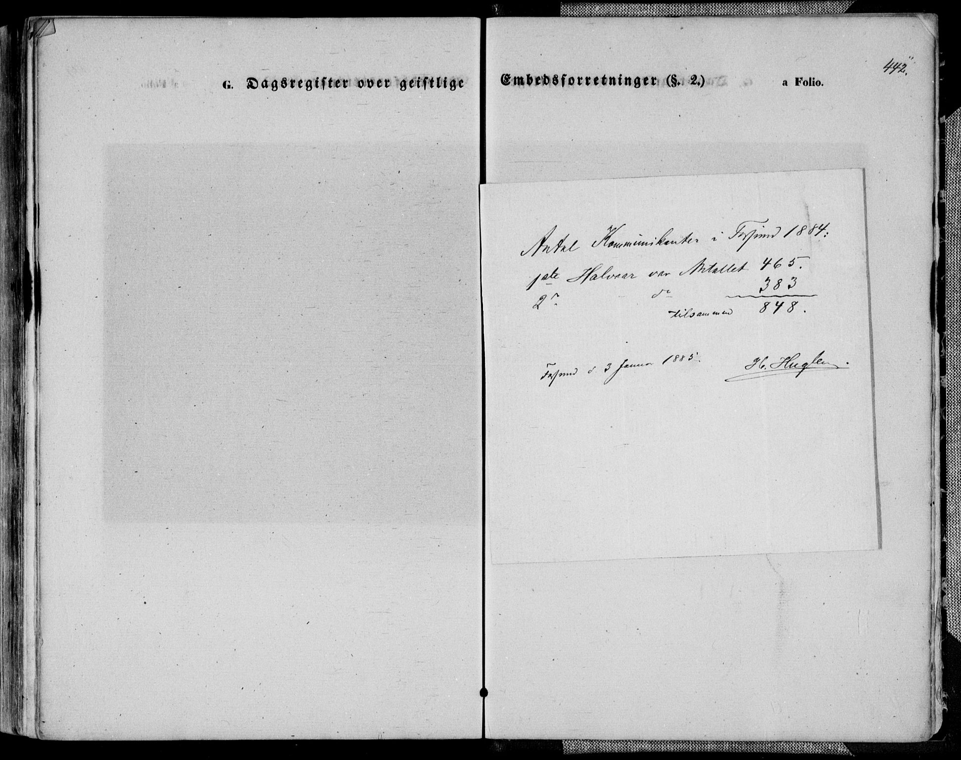 Farsund sokneprestkontor, SAK/1111-0009/F/Fa/L0005: Parish register (official) no. A 5, 1863-1886, p. 442