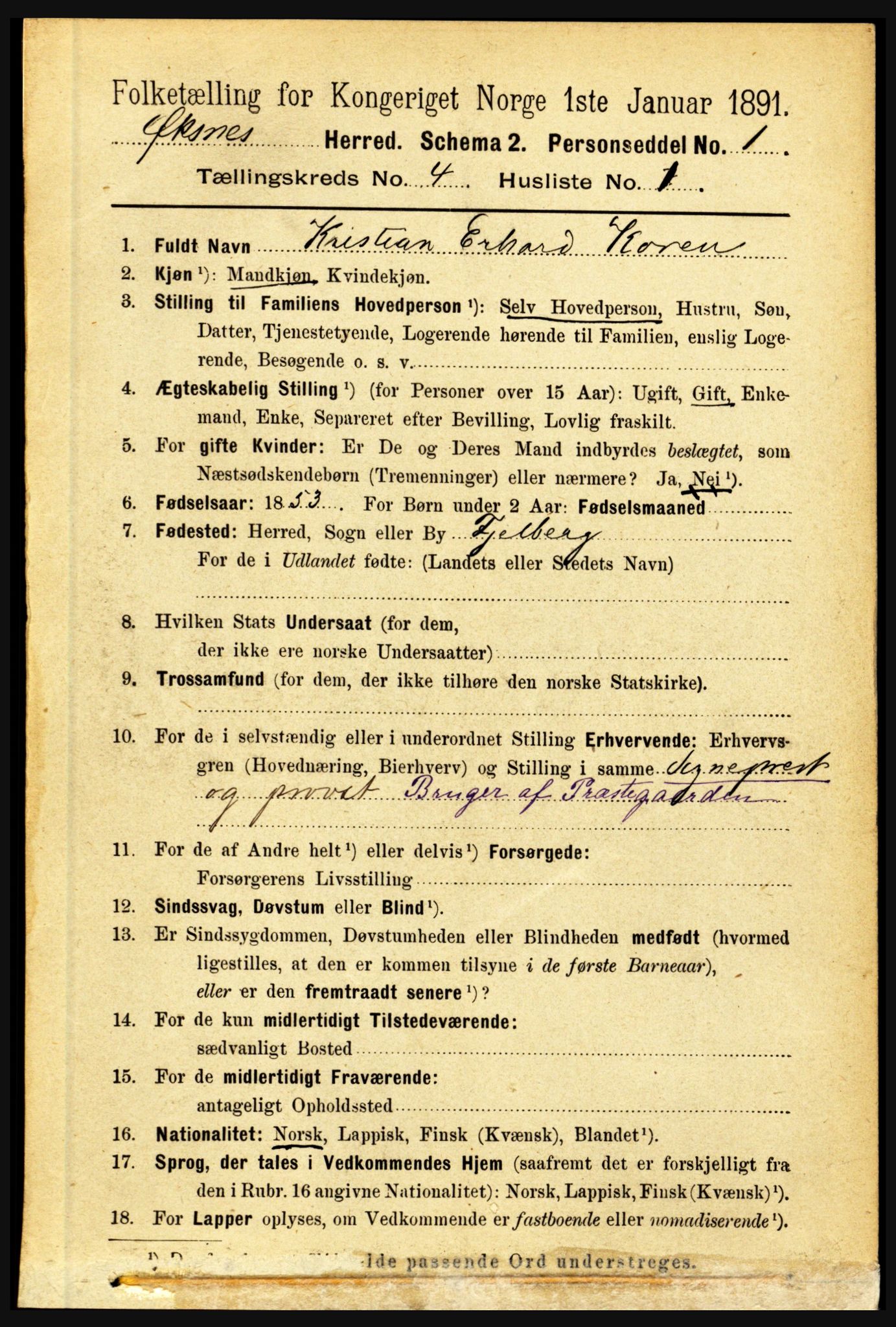 RA, 1891 census for 1868 Øksnes, 1891, p. 1697