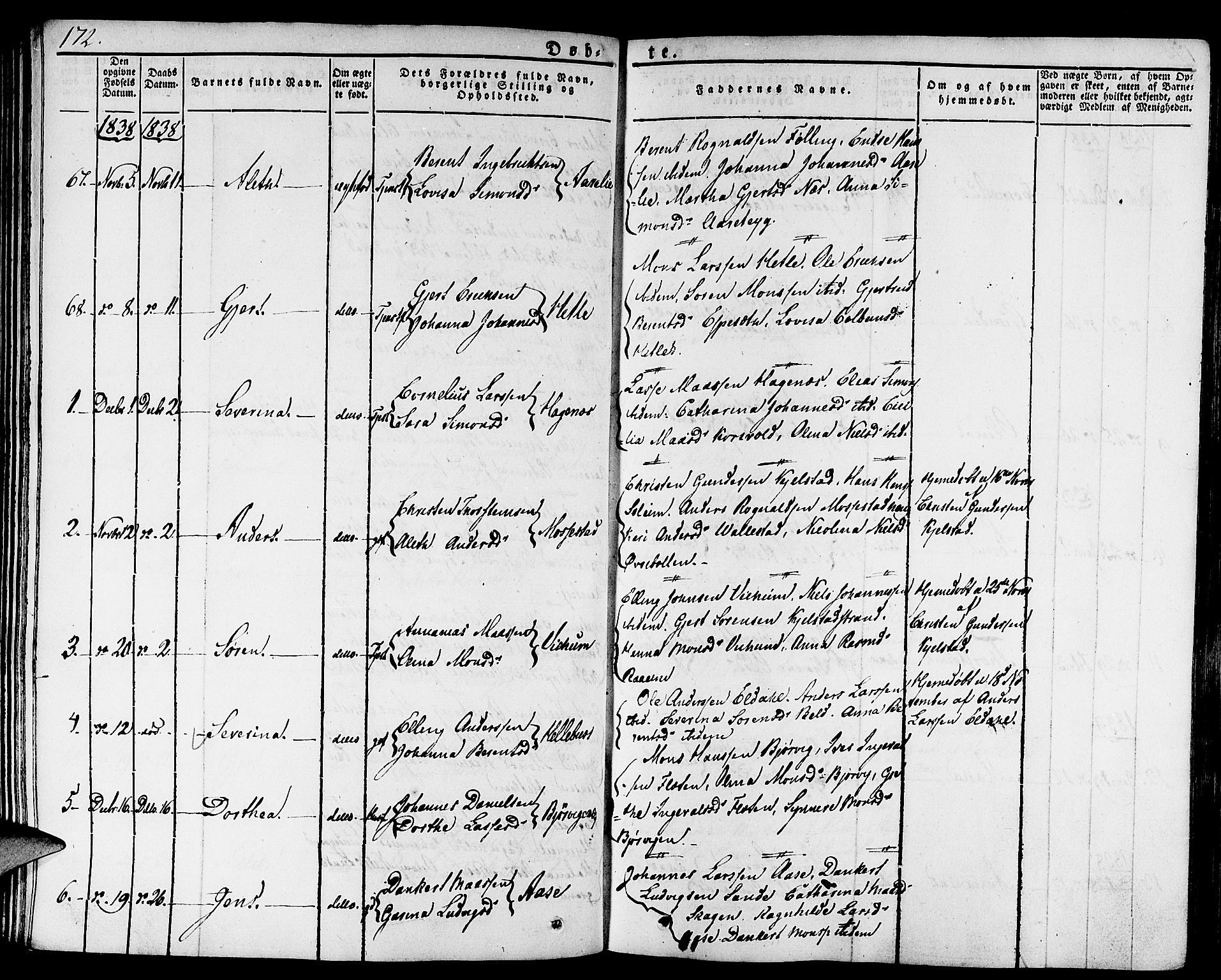 Gaular sokneprestembete, AV/SAB-A-80001/H/Haa: Parish register (official) no. A 3, 1821-1840, p. 172