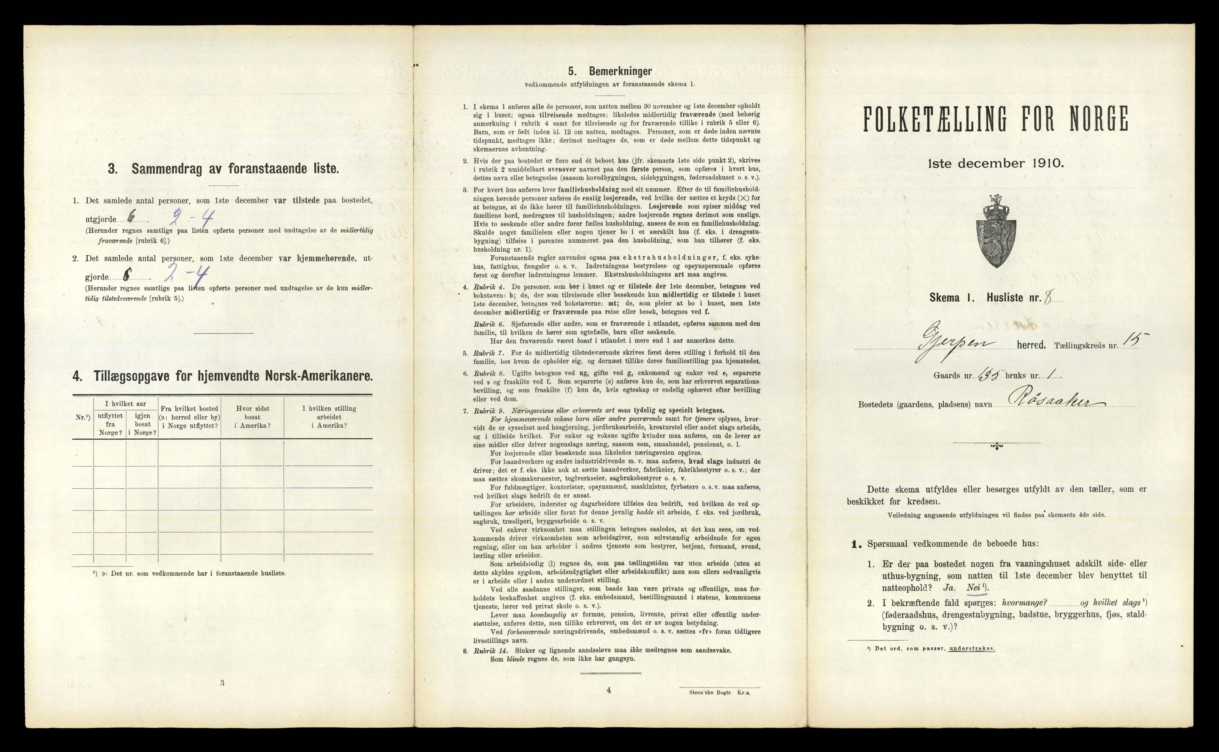 RA, 1910 census for Gjerpen, 1910, p. 2583