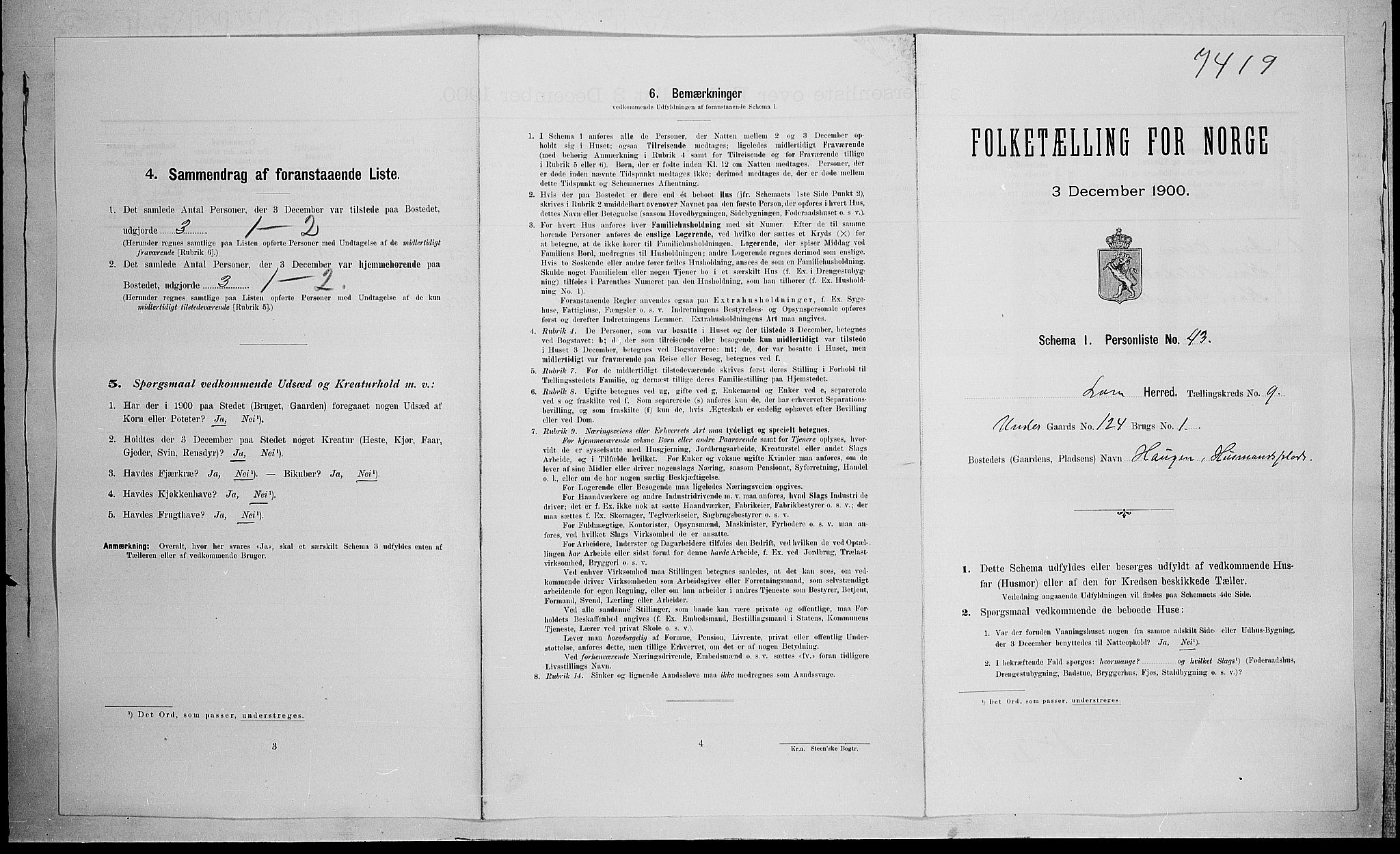 SAH, 1900 census for Lom, 1900, p. 856