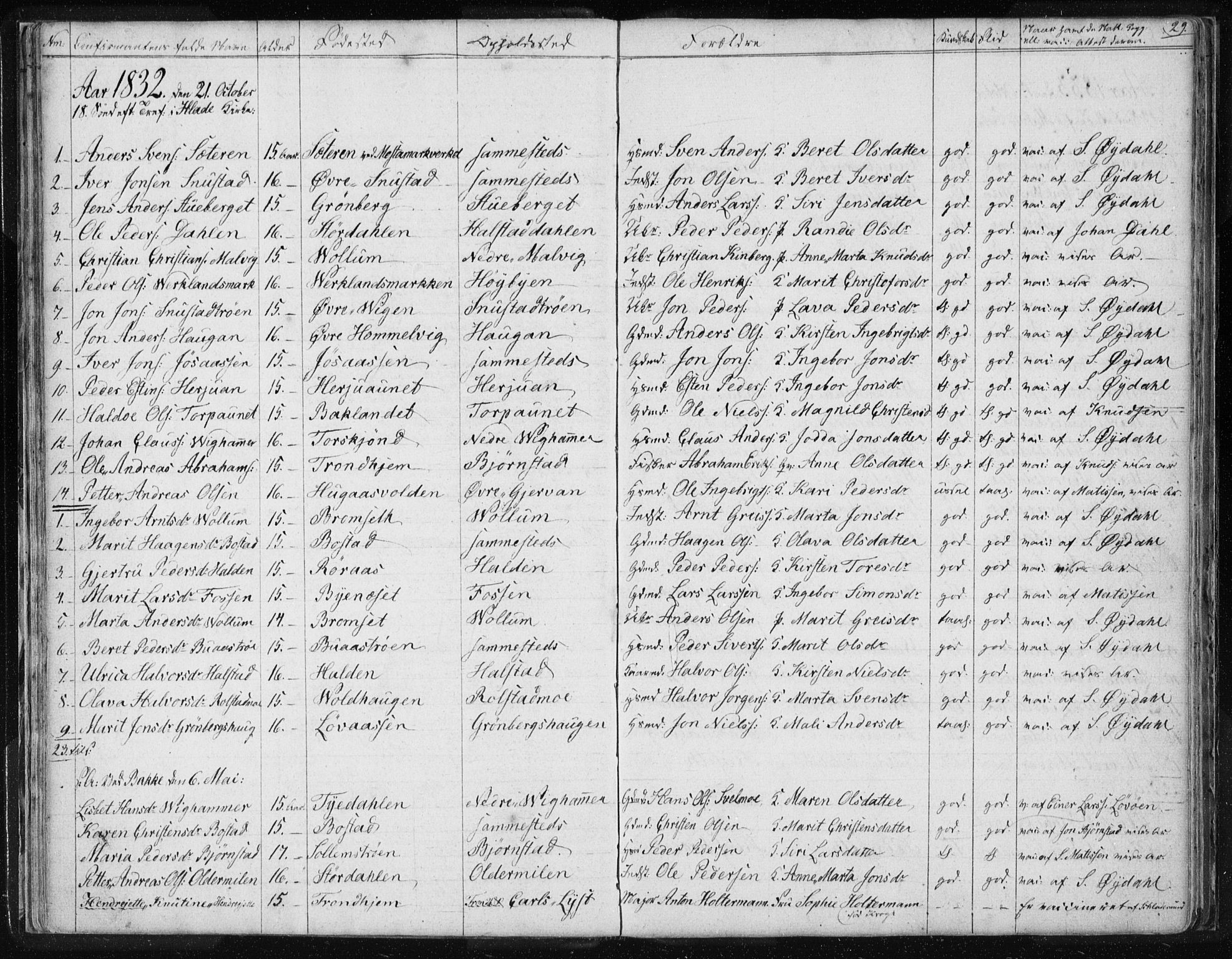 Ministerialprotokoller, klokkerbøker og fødselsregistre - Sør-Trøndelag, SAT/A-1456/616/L0405: Parish register (official) no. 616A02, 1831-1842, p. 29