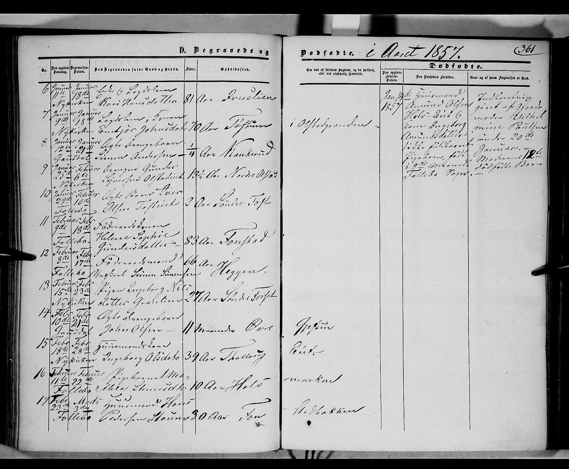 Gausdal prestekontor, SAH/PREST-090/H/Ha/Haa/L0008: Parish register (official) no. 8, 1850-1861, p. 361