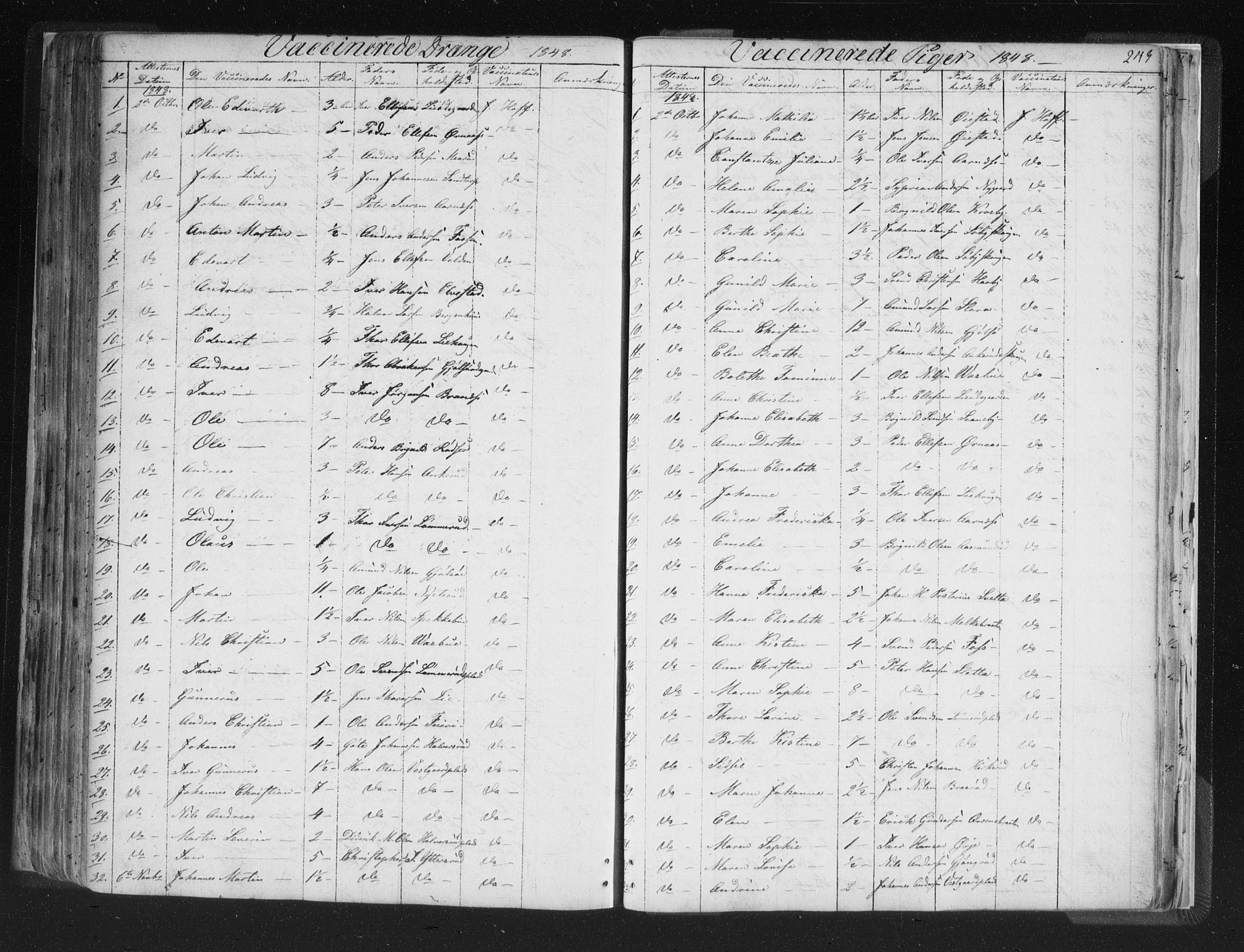 Aremark prestekontor Kirkebøker, SAO/A-10899/F/Fc/L0002: Parish register (official) no. III 2, 1834-1849, p. 243