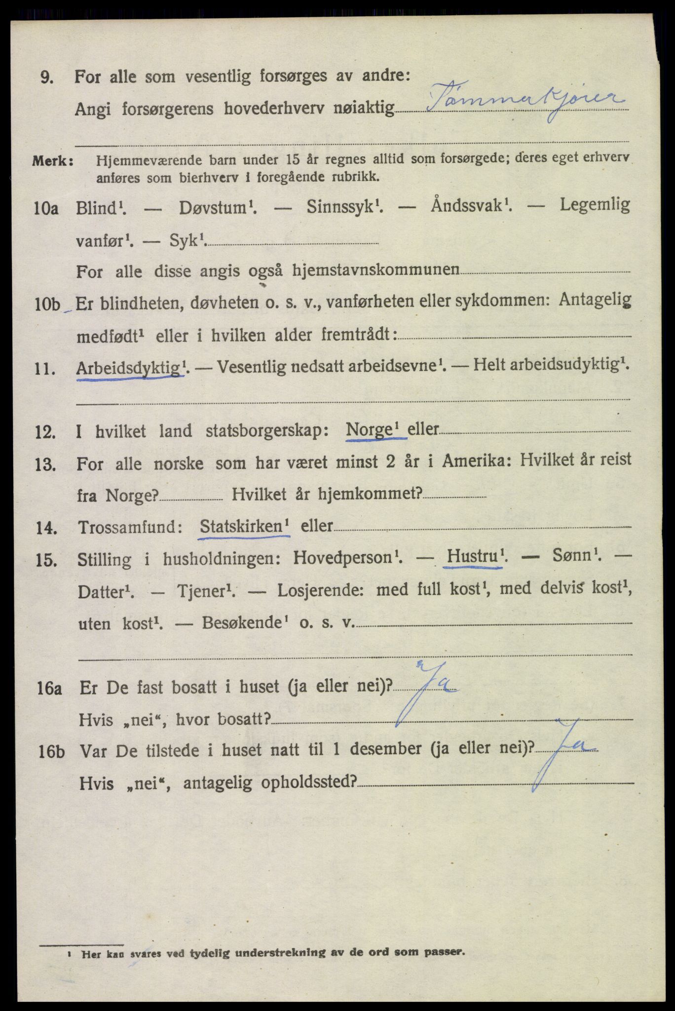 SAH, 1920 census for Trysil, 1920, p. 3158