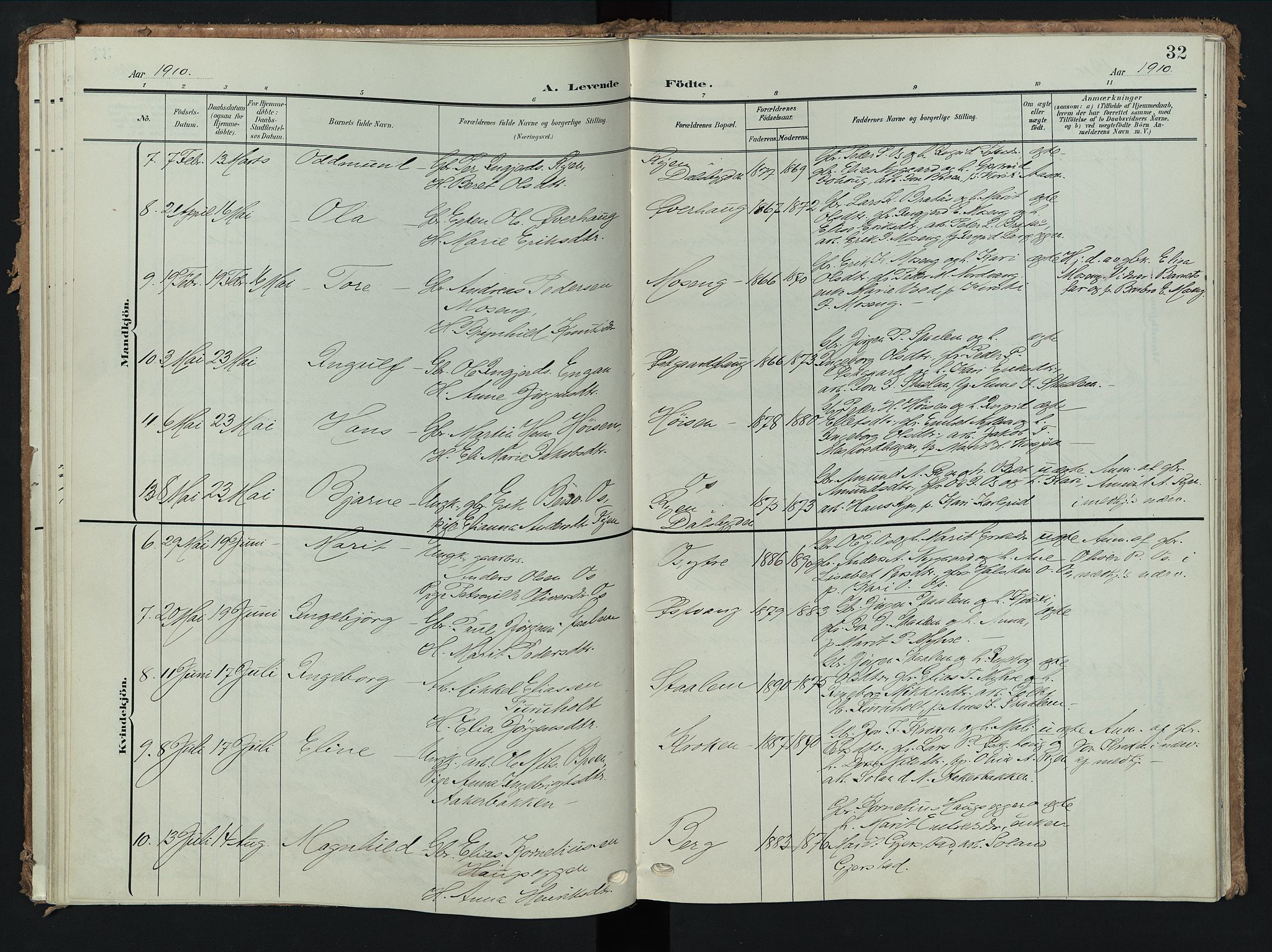 Tolga prestekontor, AV/SAH-PREST-062/K/L0009: Parish register (official) no. 9, 1903-1928, p. 32