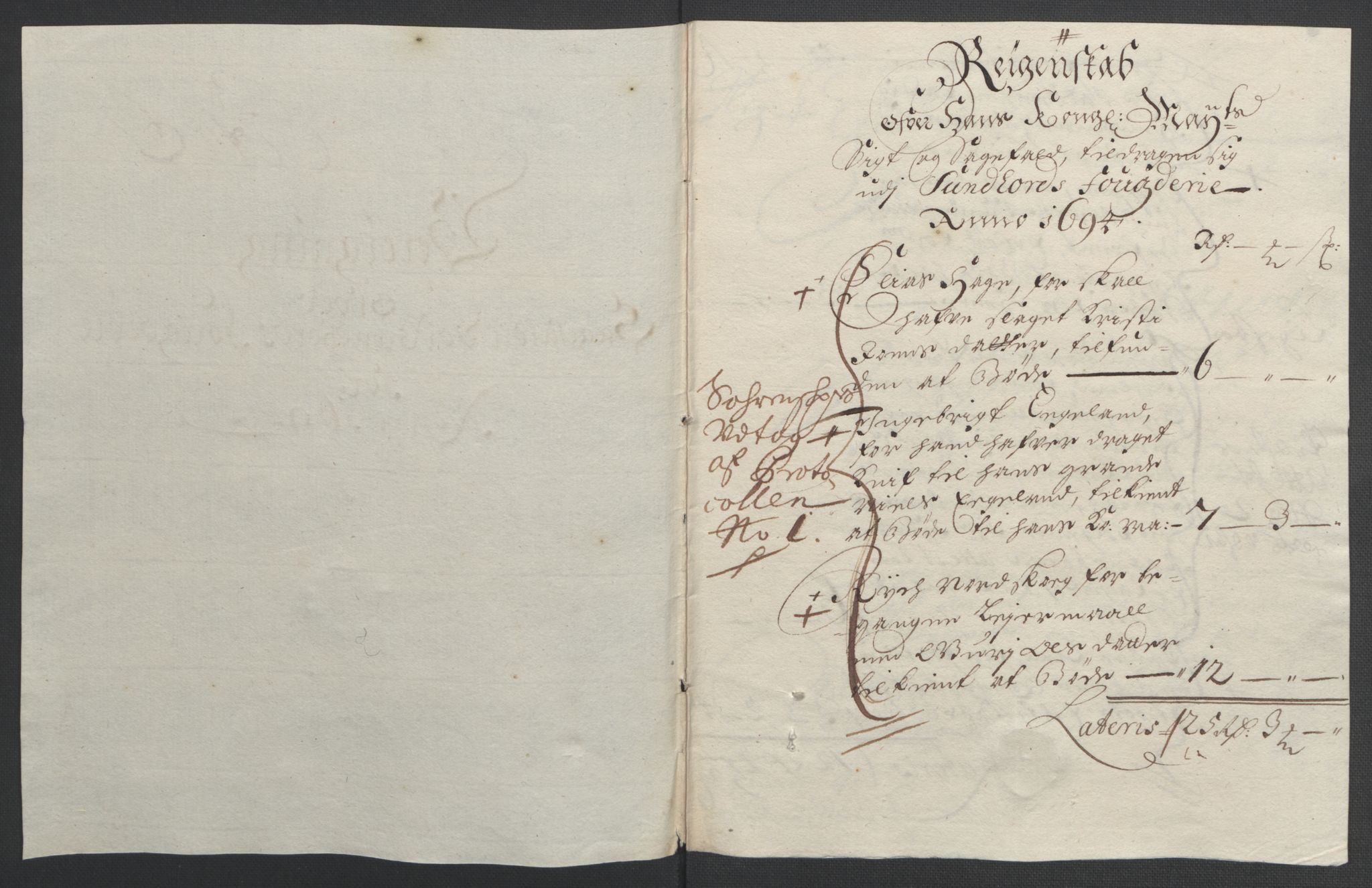 Rentekammeret inntil 1814, Reviderte regnskaper, Fogderegnskap, AV/RA-EA-4092/R48/L2975: Fogderegnskap Sunnhordland og Hardanger, 1694, p. 92