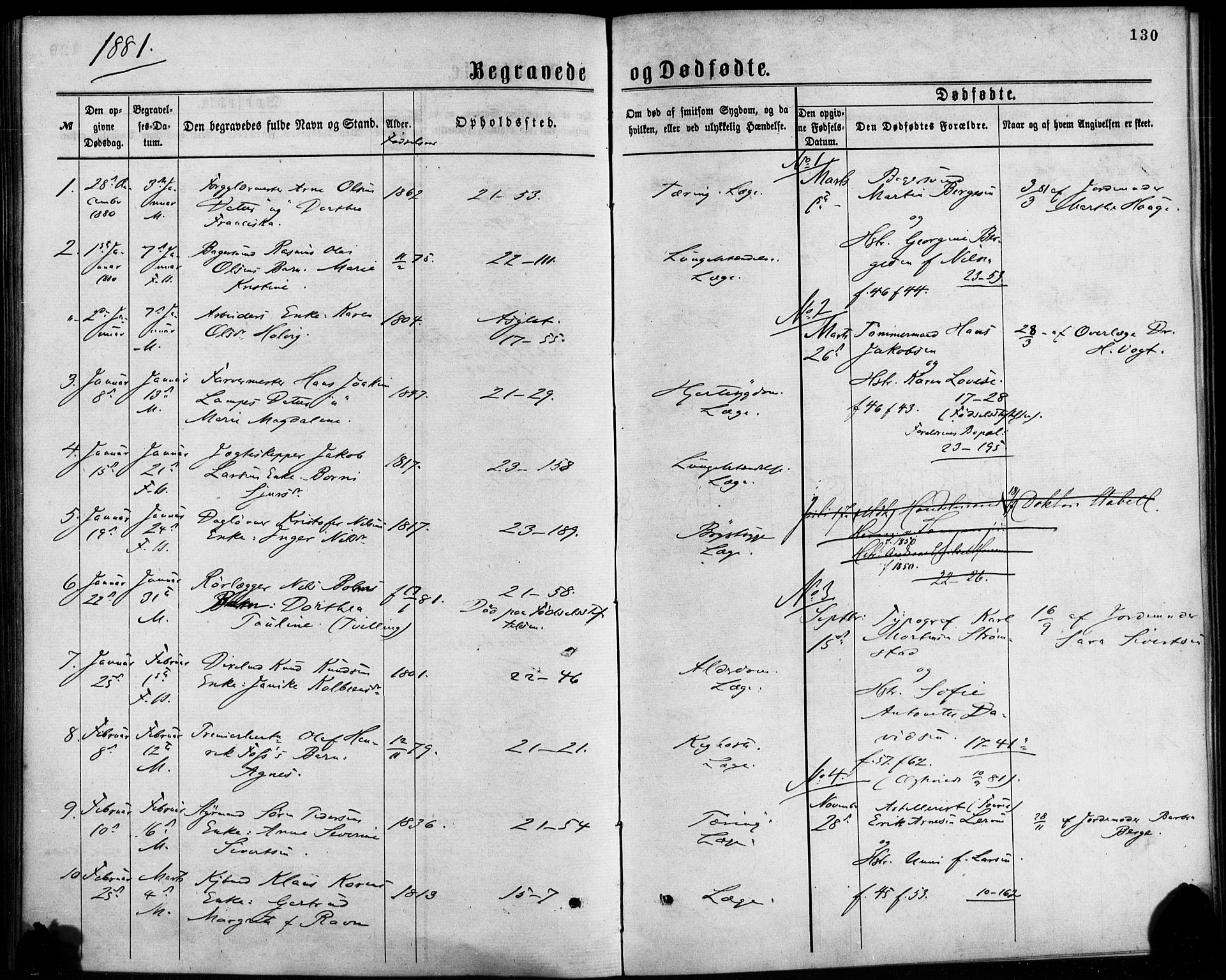 Korskirken sokneprestembete, SAB/A-76101/H/Haa/L0046: Parish register (official) no. E 4, 1875-1883, p. 130