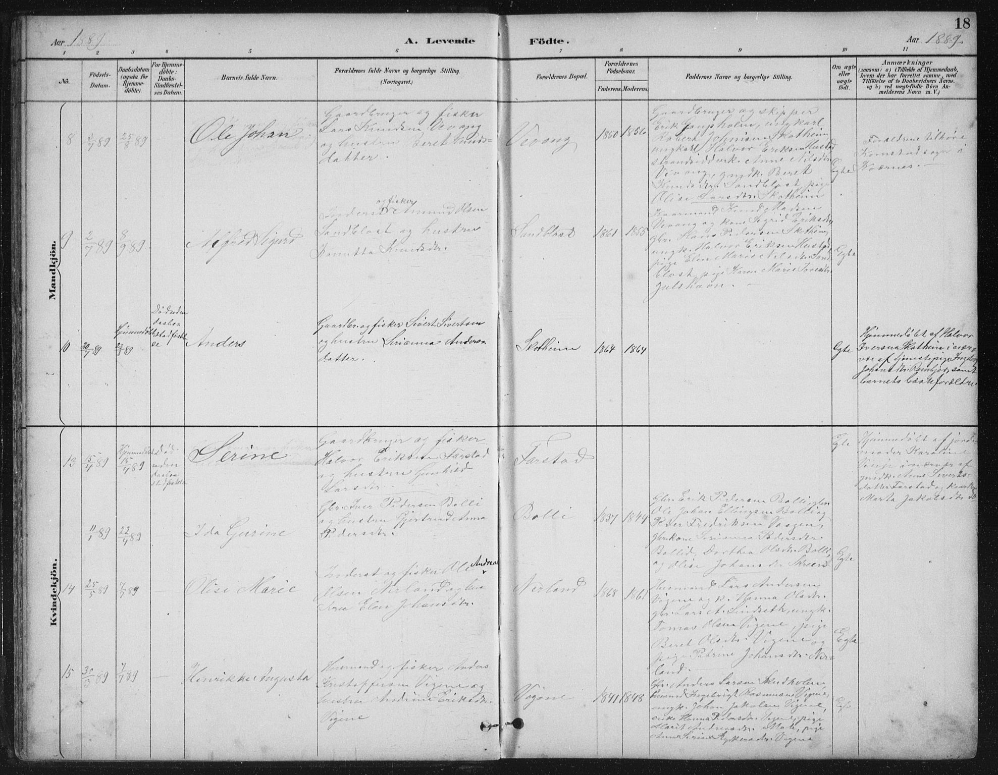 Ministerialprotokoller, klokkerbøker og fødselsregistre - Møre og Romsdal, AV/SAT-A-1454/567/L0783: Parish register (copy) no. 567C03, 1887-1903, p. 18