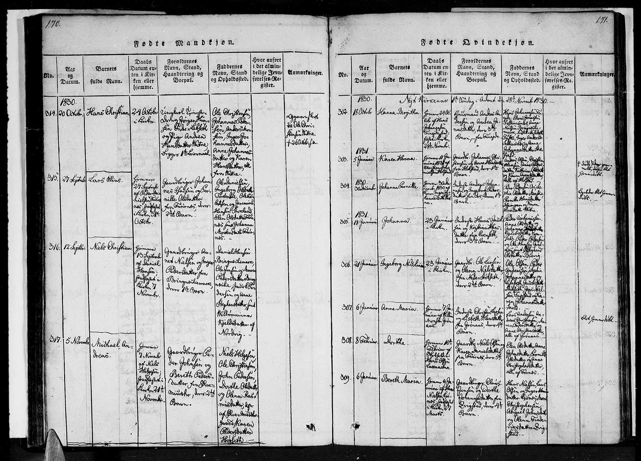 Ministerialprotokoller, klokkerbøker og fødselsregistre - Nordland, SAT/A-1459/852/L0736: Parish register (official) no. 852A06, 1820-1833, p. 170-171