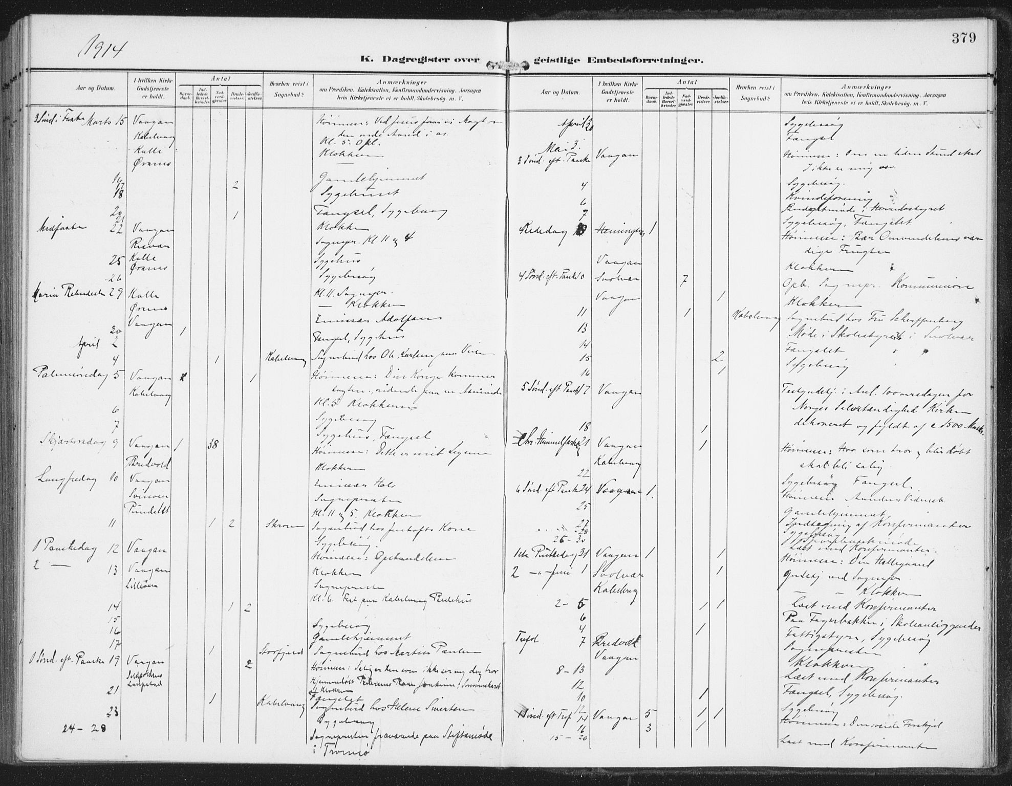 Ministerialprotokoller, klokkerbøker og fødselsregistre - Nordland, AV/SAT-A-1459/874/L1063: Parish register (official) no. 874A07, 1907-1915, p. 379