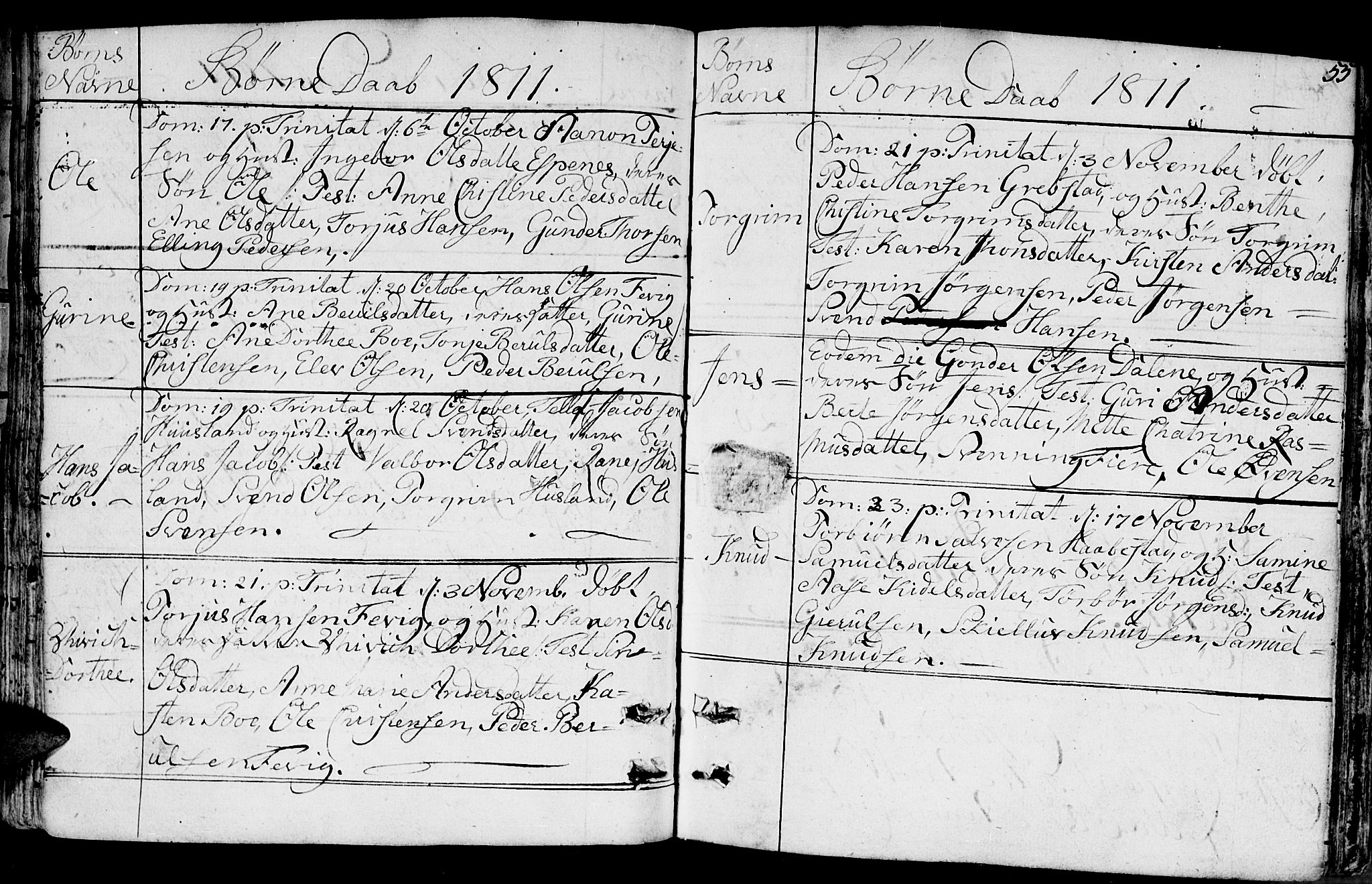 Fjære sokneprestkontor, SAK/1111-0011/F/Fb/L0006: Parish register (copy) no. B 6, 1803-1817, p. 55