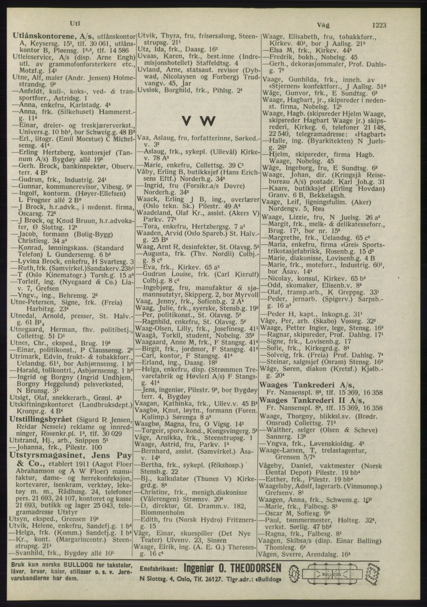 Kristiania/Oslo adressebok, PUBL/-, 1945, p. 1219